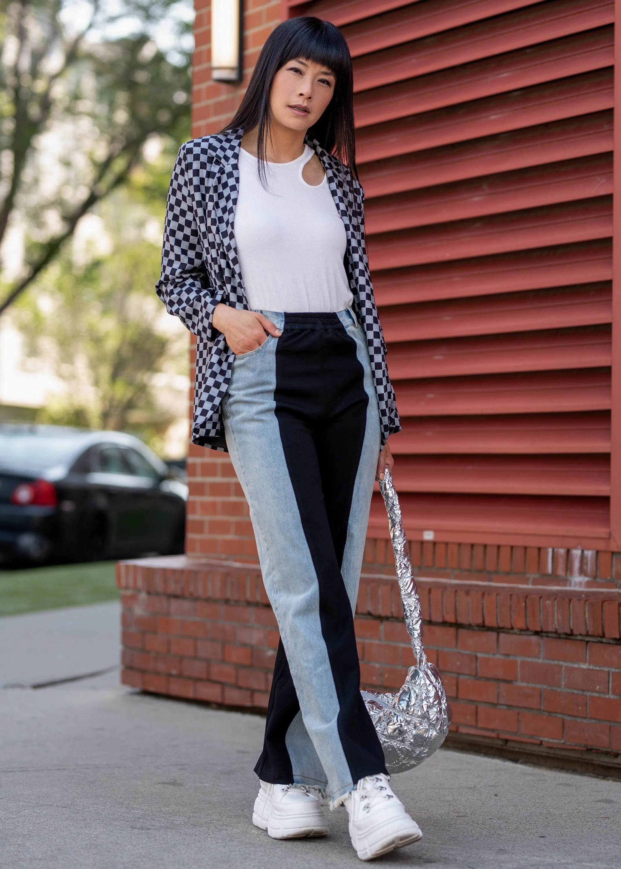 Contrast Panel Denim Pant sold by Kate Hewko product image thumbnail 4