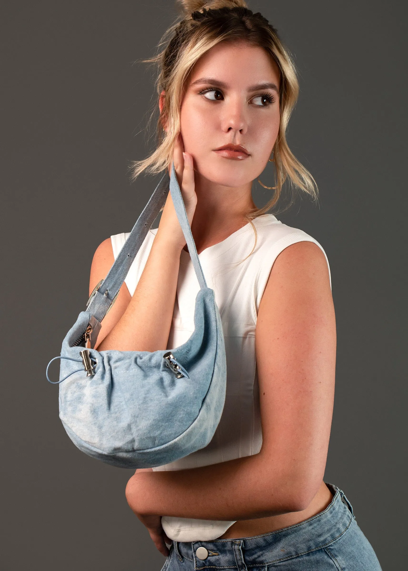 Drawstring Fanny Shoulder Bag sold by Kate Hewko product image thumbnail 3