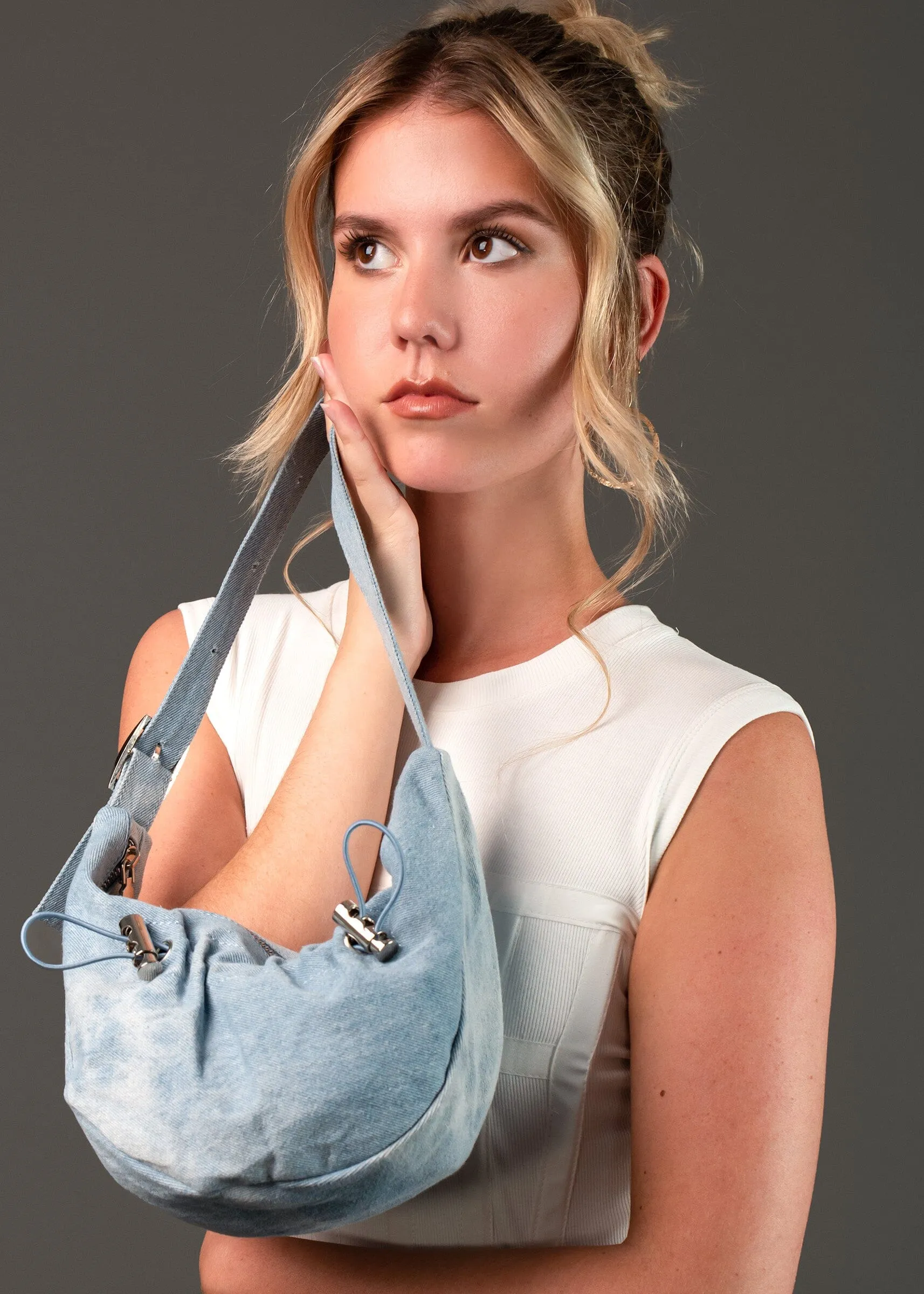 Drawstring Fanny Shoulder Bag sold by Kate Hewko