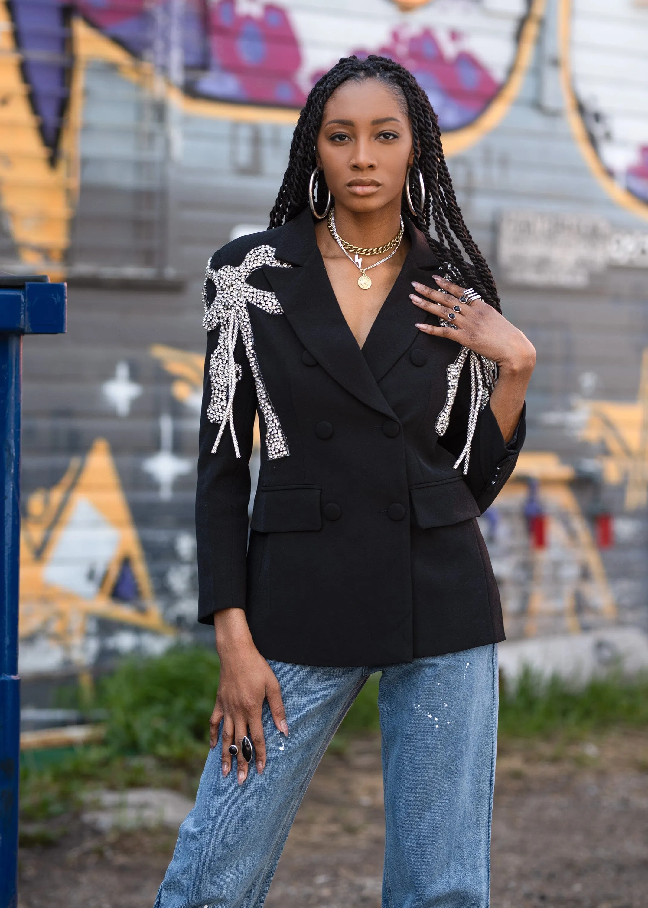 Rhinestone Bow Blazer sold by Kate Hewko product image thumbnail 5