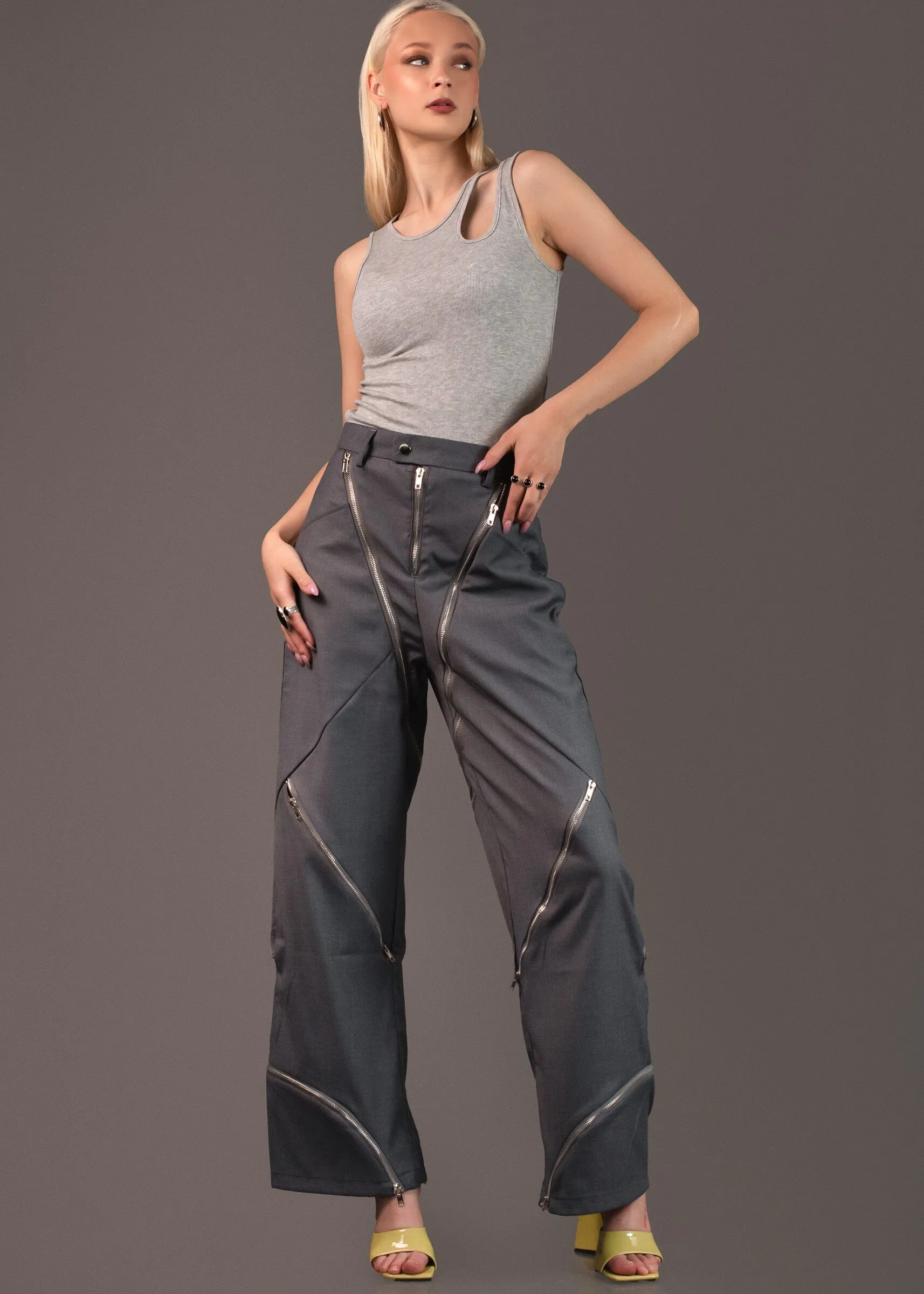 Zip It Wide Leg Trouser sold by Kate Hewko product image thumbnail 3