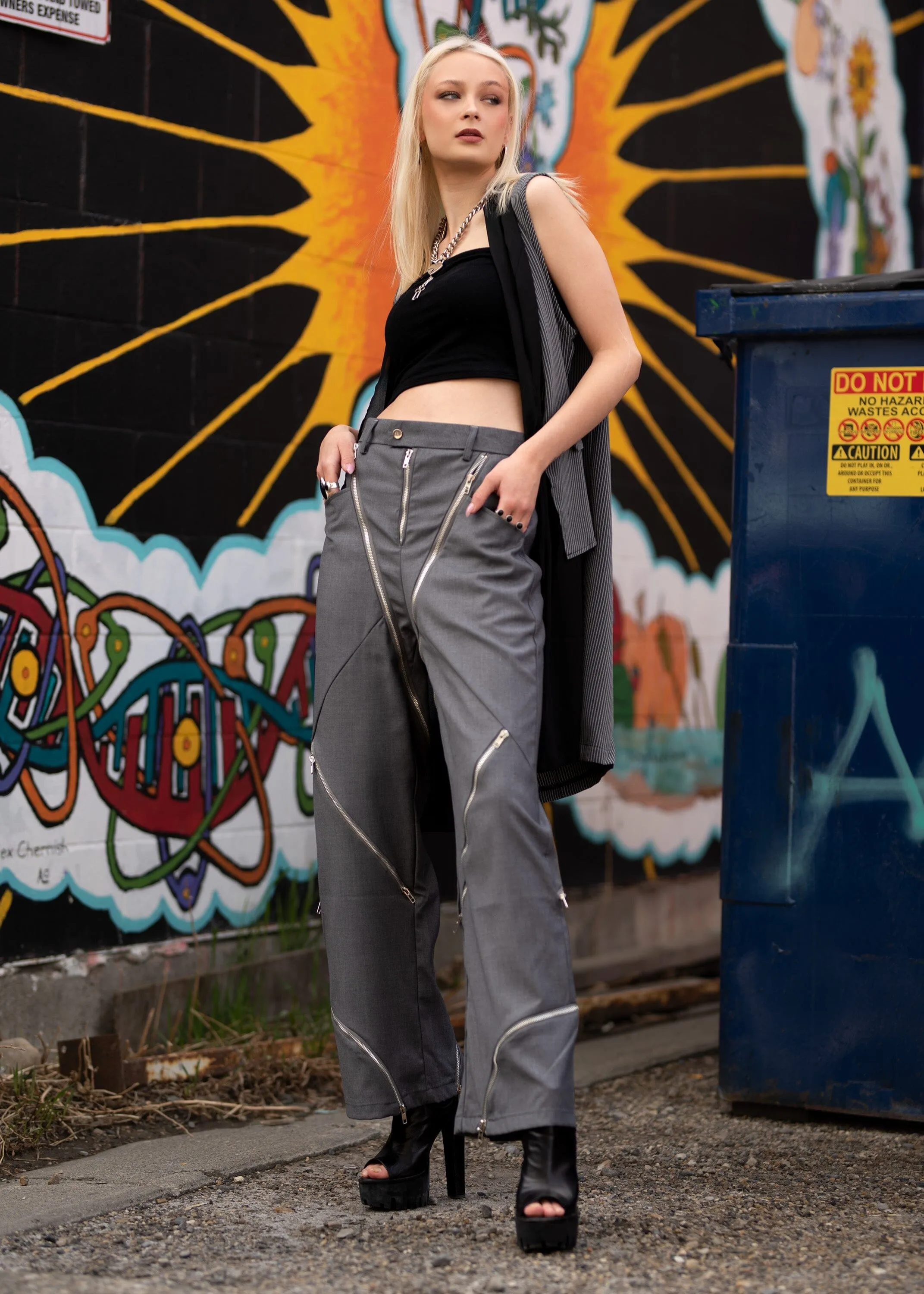 Zip It Wide Leg Trouser sold by Kate Hewko product image thumbnail 4