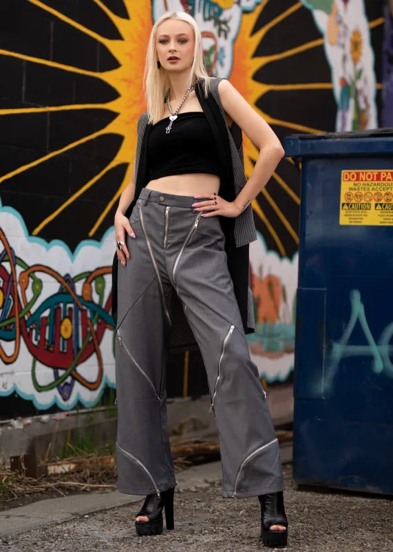 Zip It Wide Leg Trouser sold by Kate Hewko