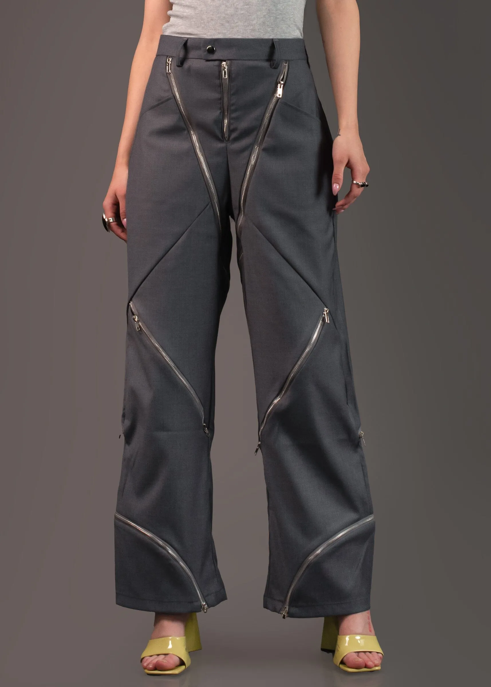Zip It Wide Leg Trouser sold by Kate Hewko product image thumbnail 5