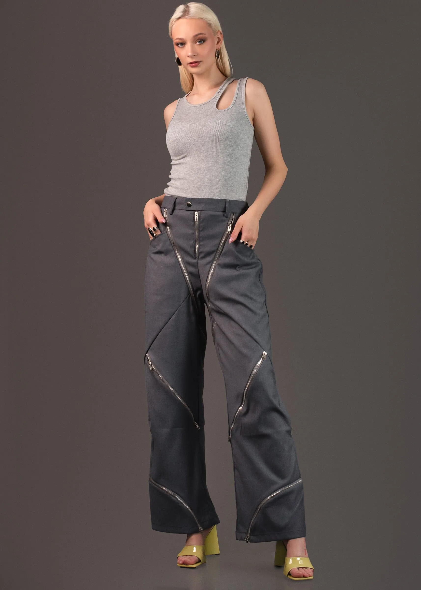 Zip It Wide Leg Trouser sold by Kate Hewko product image thumbnail 2