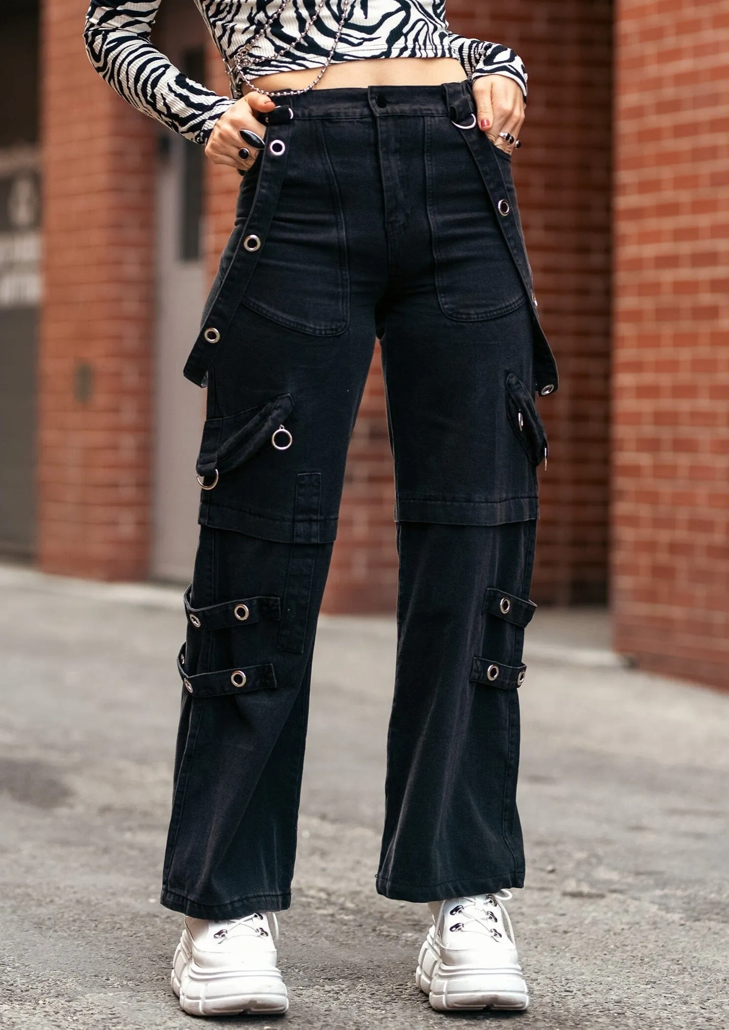 Rivet Strap Cargo Pant sold by Kate Hewko
