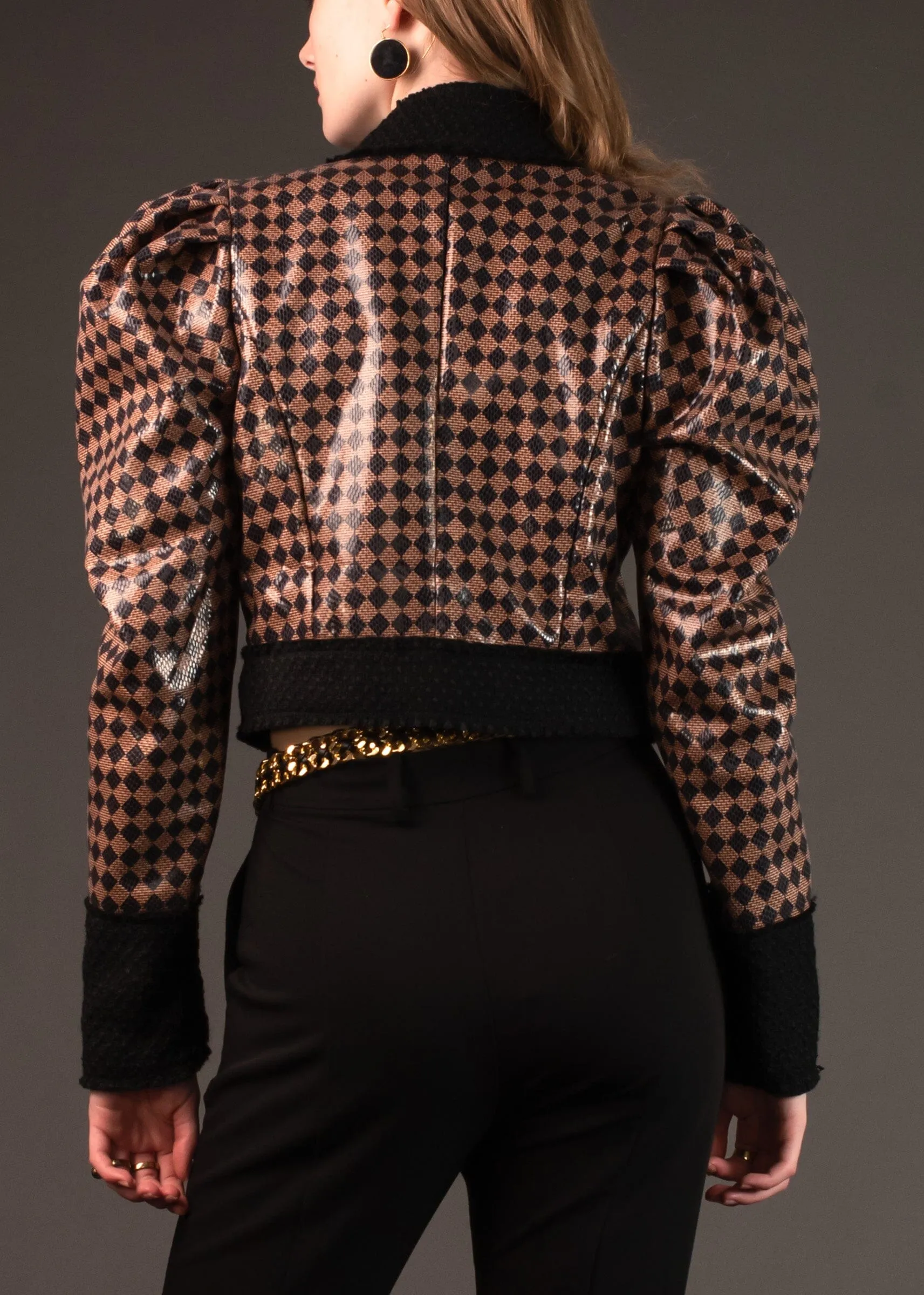 Puff Shoulder Harlequin Cardigan sold by Kate Hewko product image thumbnail 4