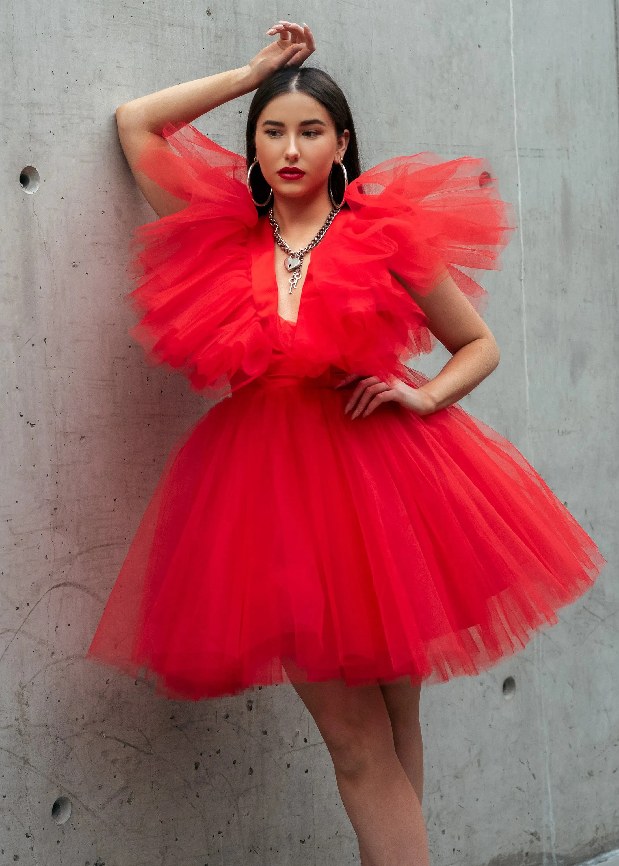 V neck Tulle Mini Dress sold by Kate Hewko product image thumbnail 4