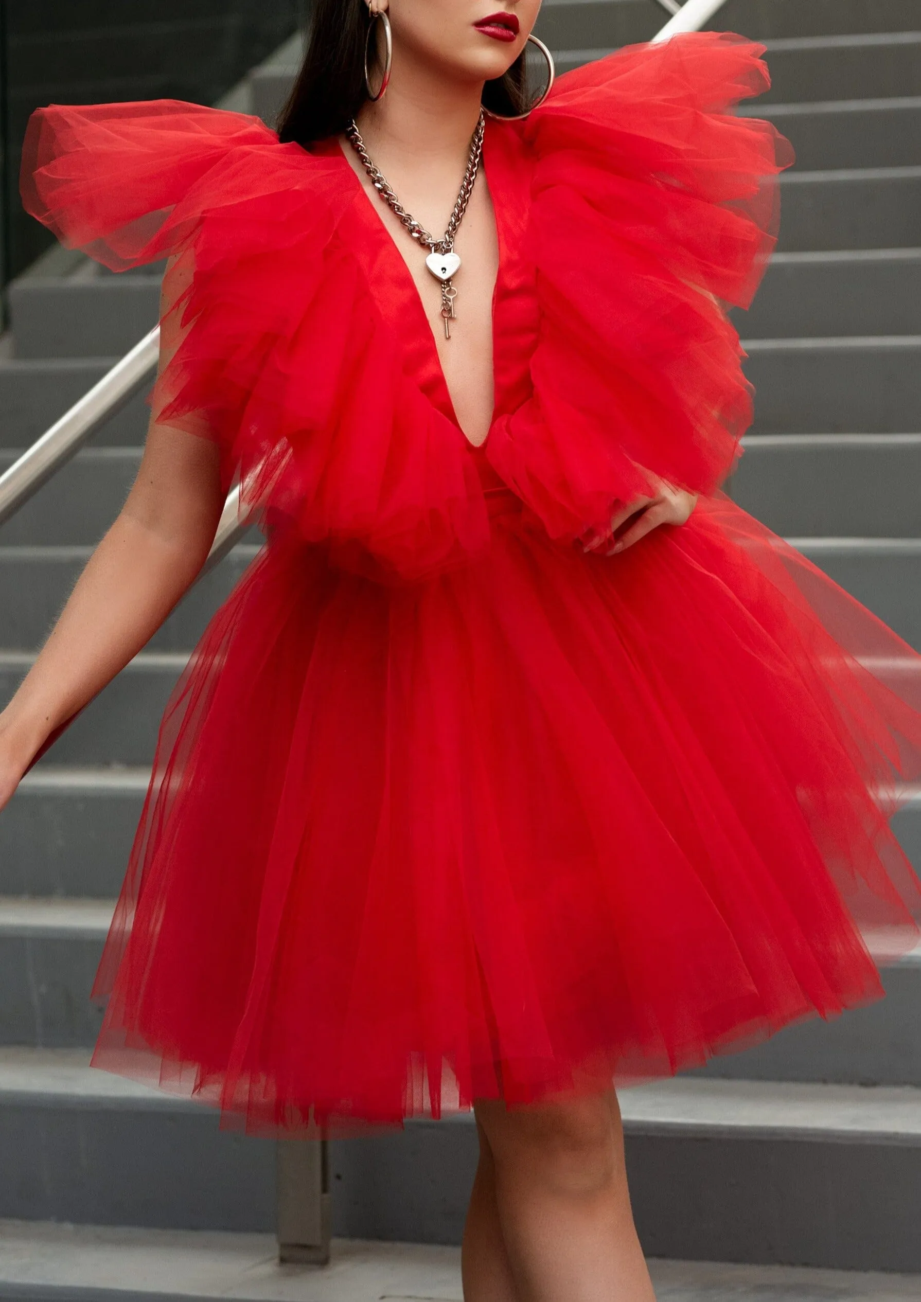 V neck Tulle Mini Dress sold by Kate Hewko product image thumbnail 2