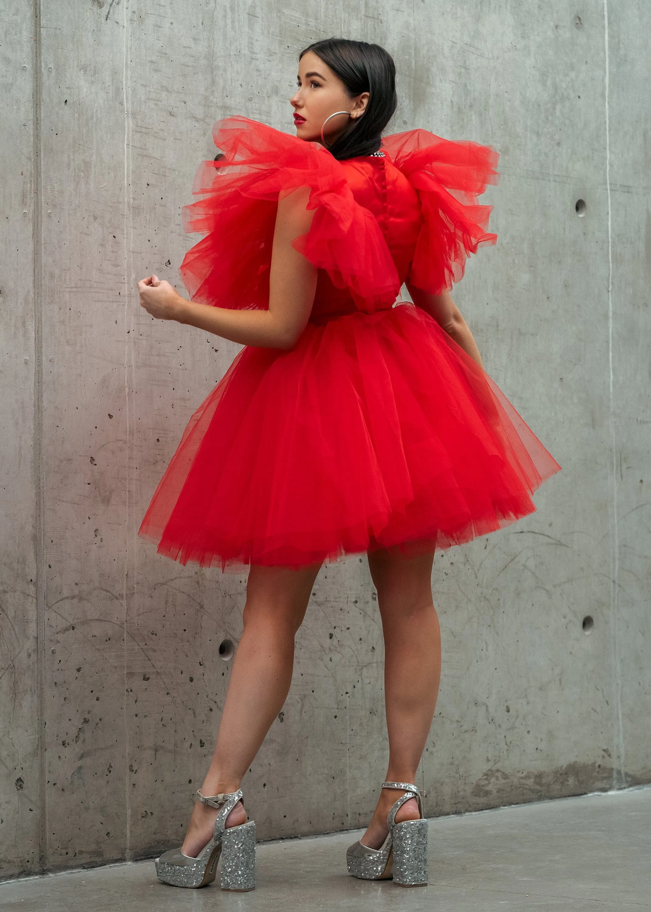 V neck Tulle Mini Dress sold by Kate Hewko product image thumbnail 3