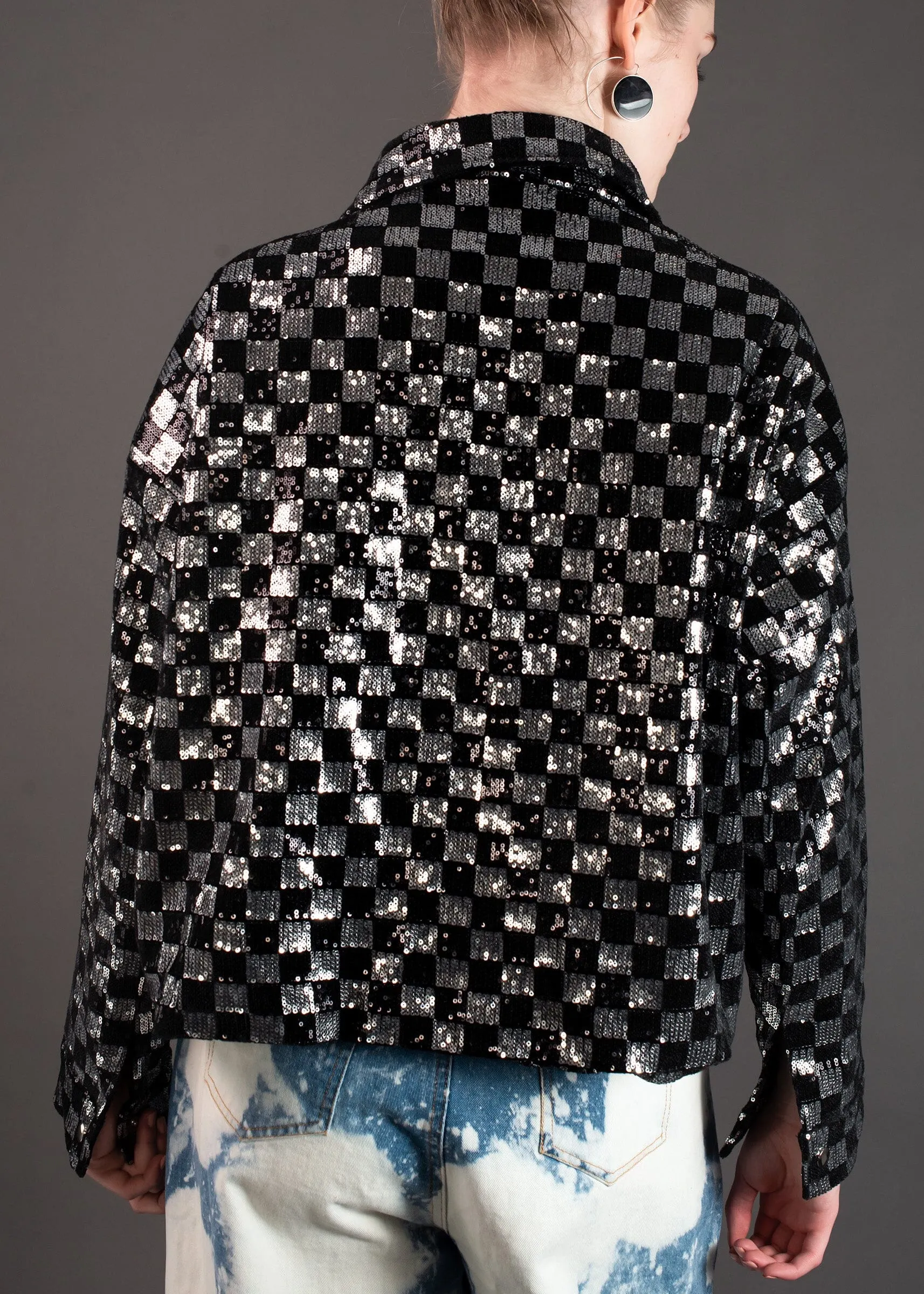 Sequin Checker Bomber sold by Kate Hewko product image thumbnail 5