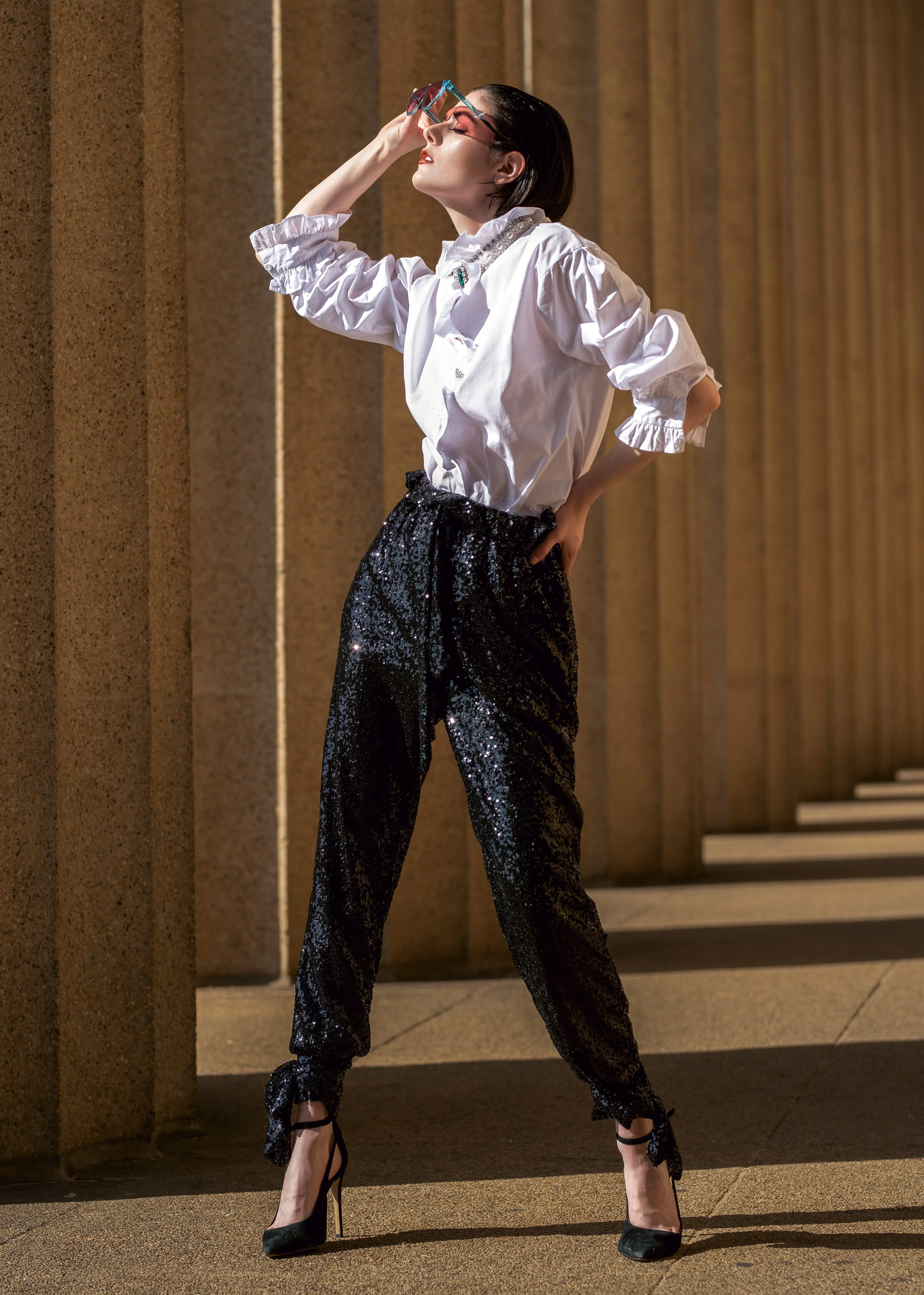 Sequin Joggers sold by Kate Hewko