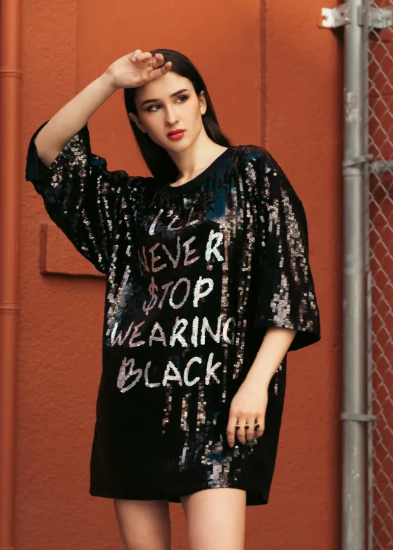 Never Stop Black Tee sold by Kate Hewko