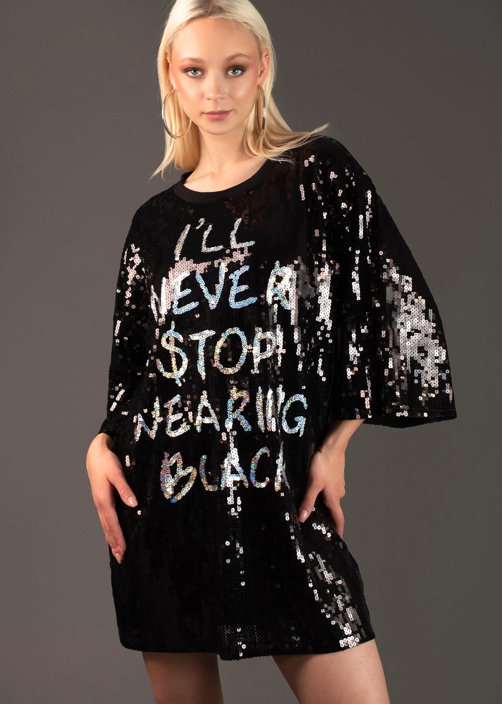 Never Stop Black Tee sold by Kate Hewko product image thumbnail 2