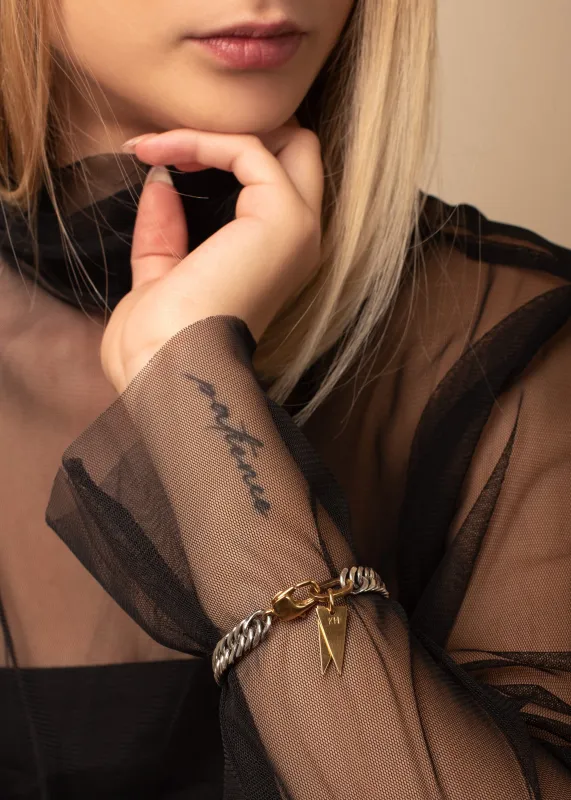 Sterling Silver Curb Chain Charm Bracelet sold by Kate Hewko