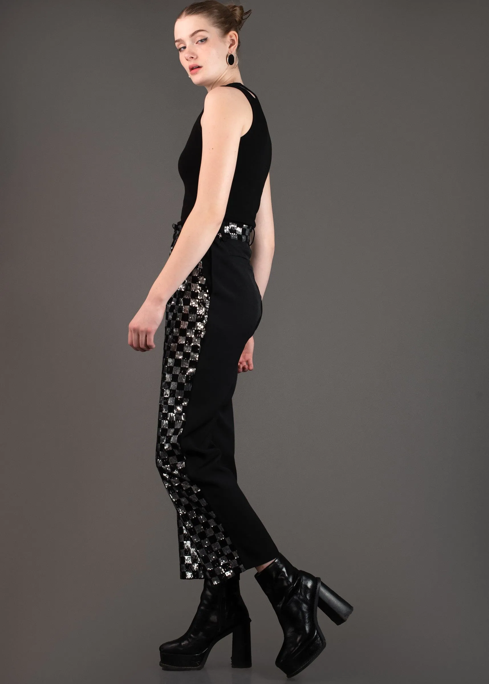 Sequin Checker Dress Pants sold by Kate Hewko product image thumbnail 3