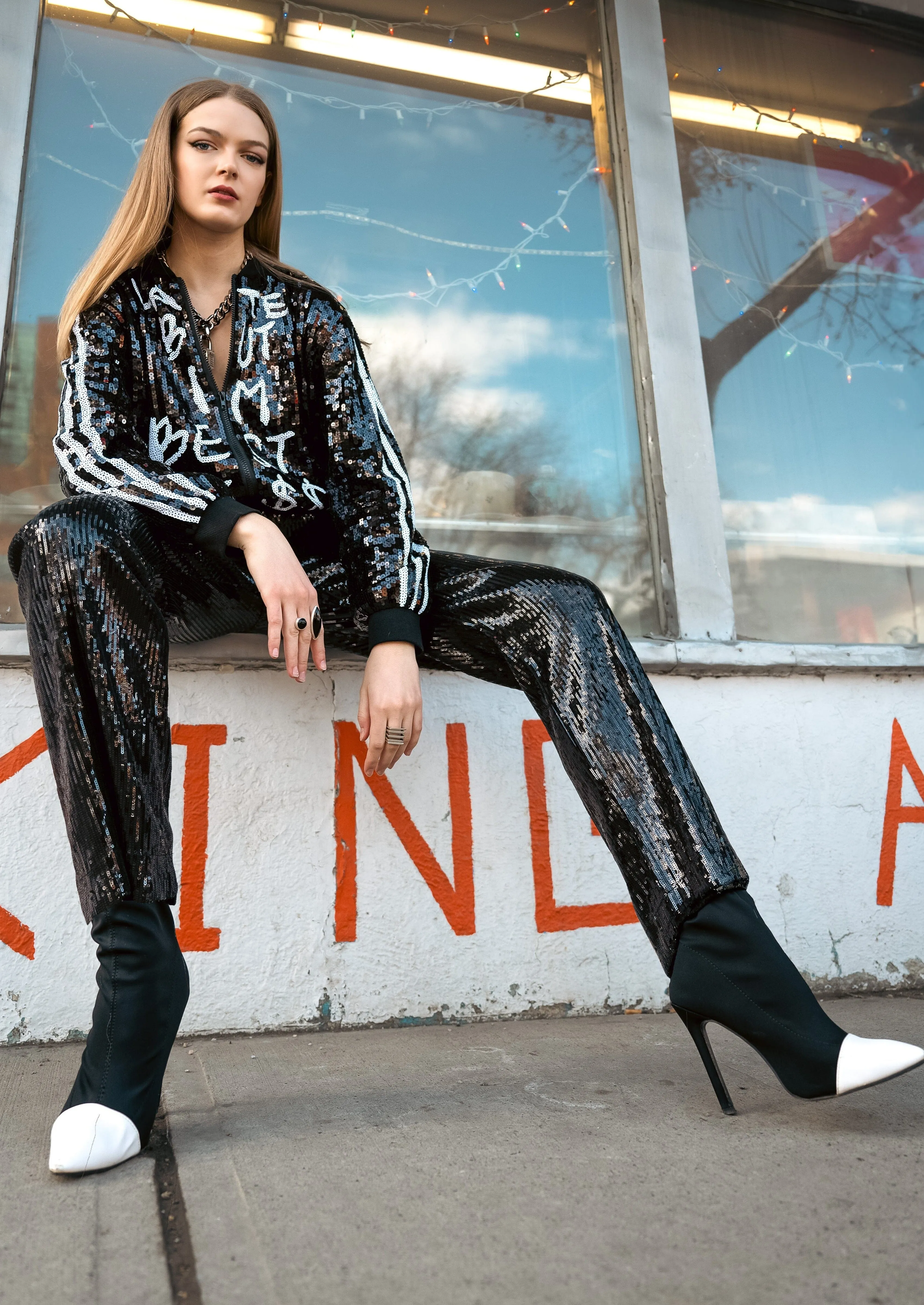 Straight Leg Sequin Pant sold by Kate Hewko product image thumbnail 3