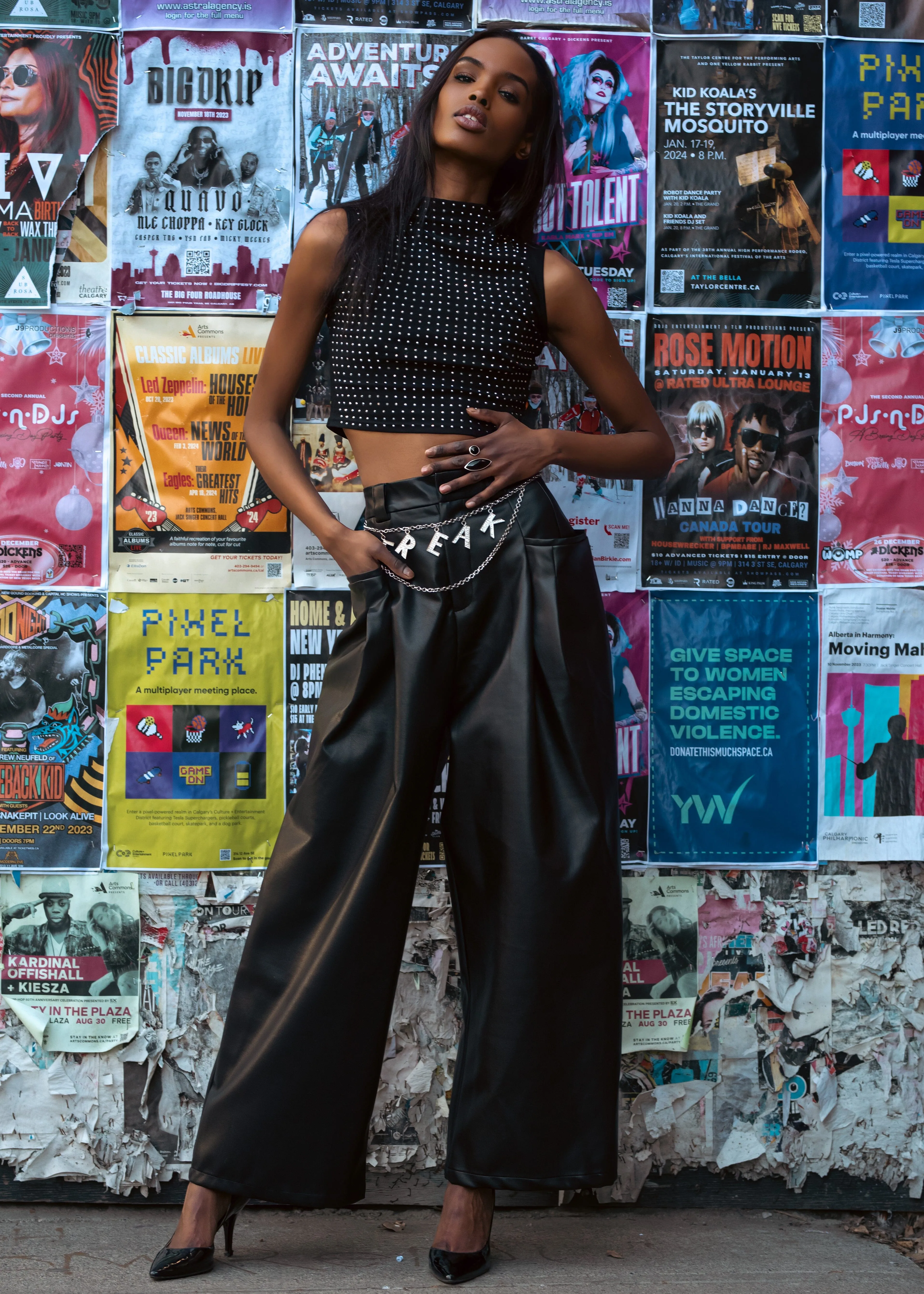 Wide Leg Vegan Leather Trouser sold by Kate Hewko