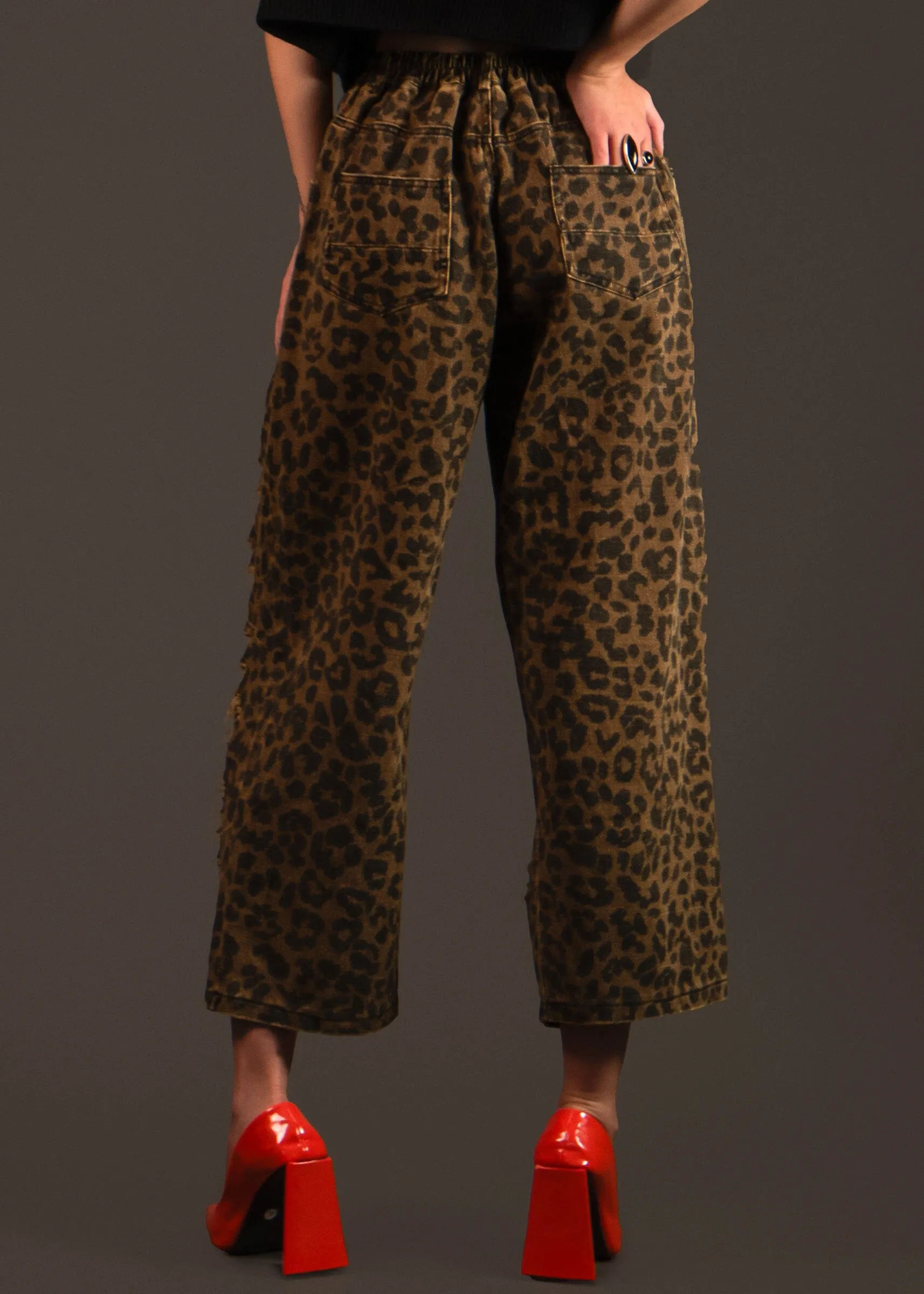 Distressed Denim Leopard Pants sold by Kate Hewko product image thumbnail 5