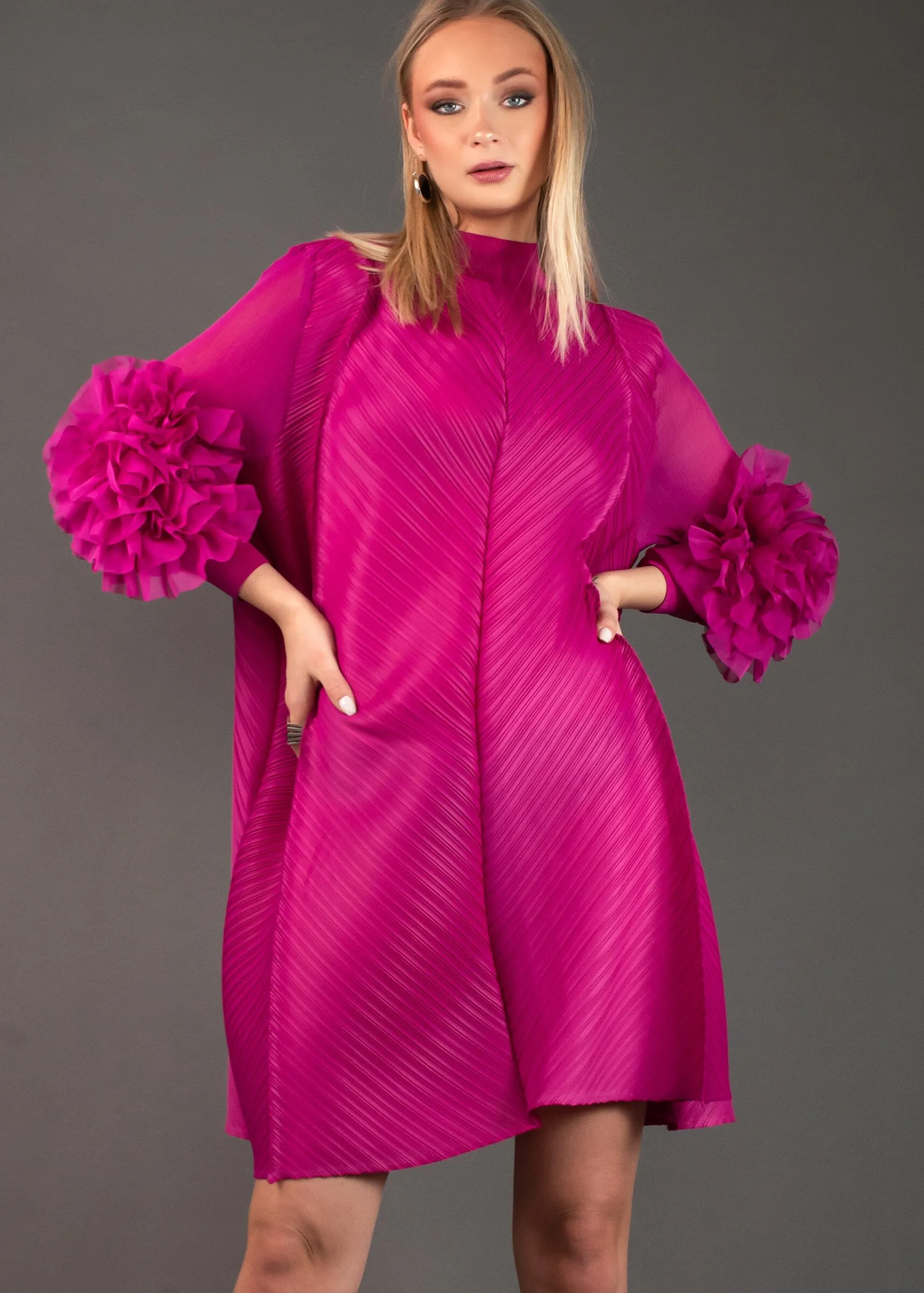 Petal Sleeve Mock Neck Dress sold by Kate Hewko product image thumbnail 3