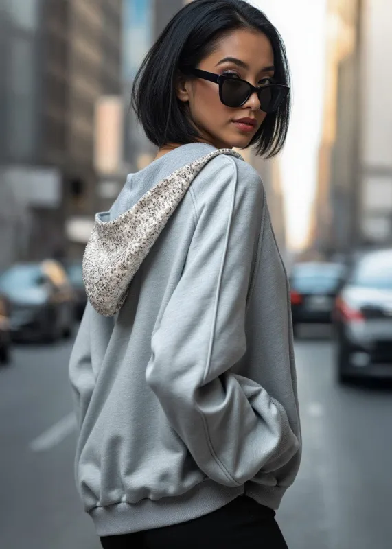 Sequin Zip Up Hoodie sold by Kate Hewko
