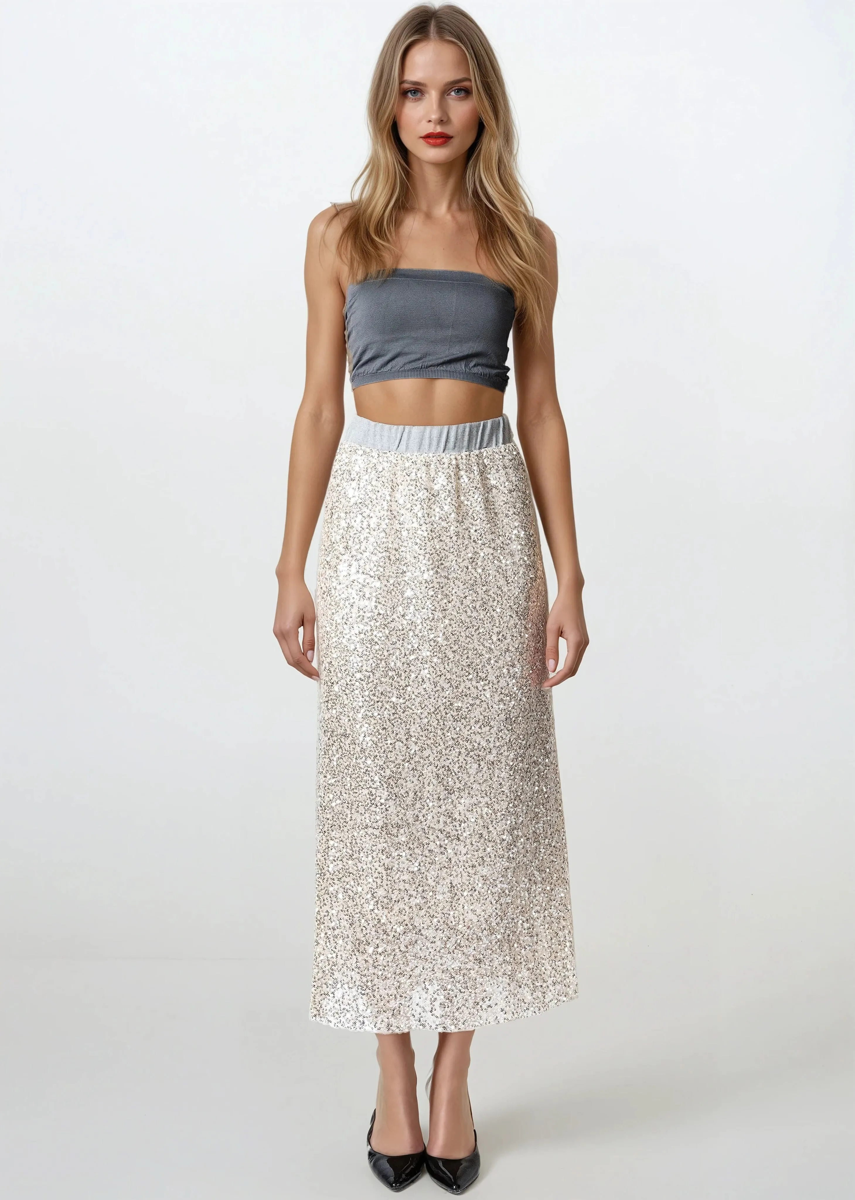 Sequin Midi Athleisure Skirt sold by Kate Hewko product image thumbnail 3