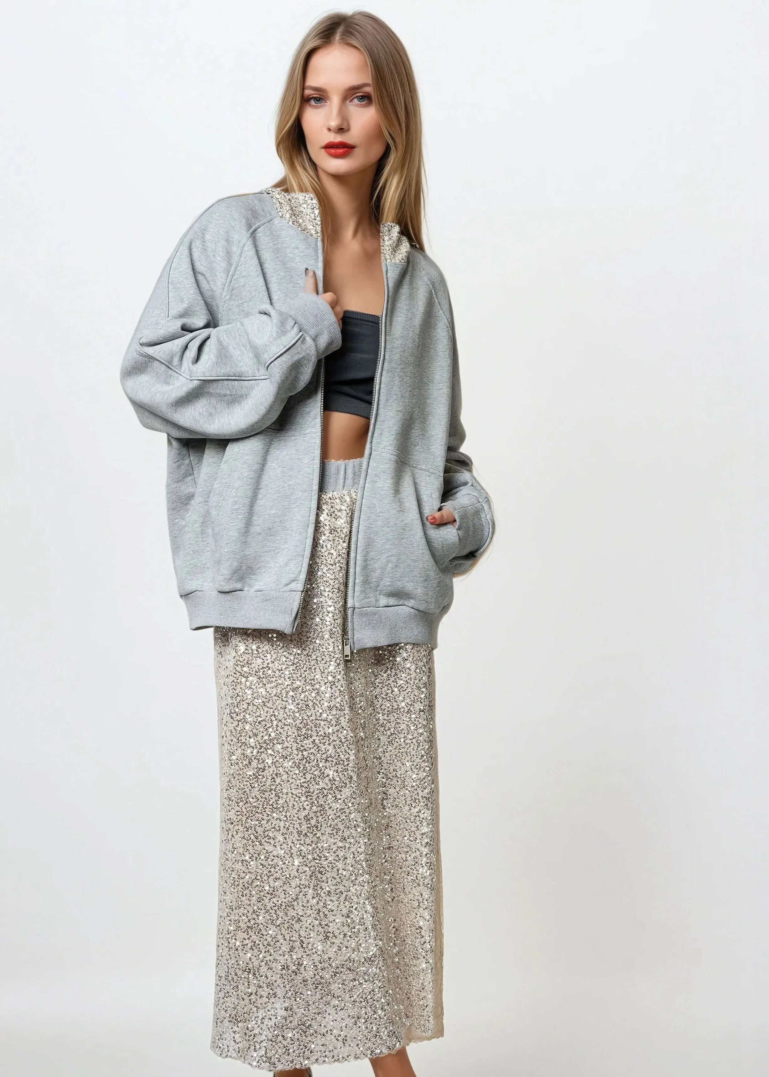 Sequin Midi Athleisure Skirt sold by Kate Hewko product image thumbnail 4