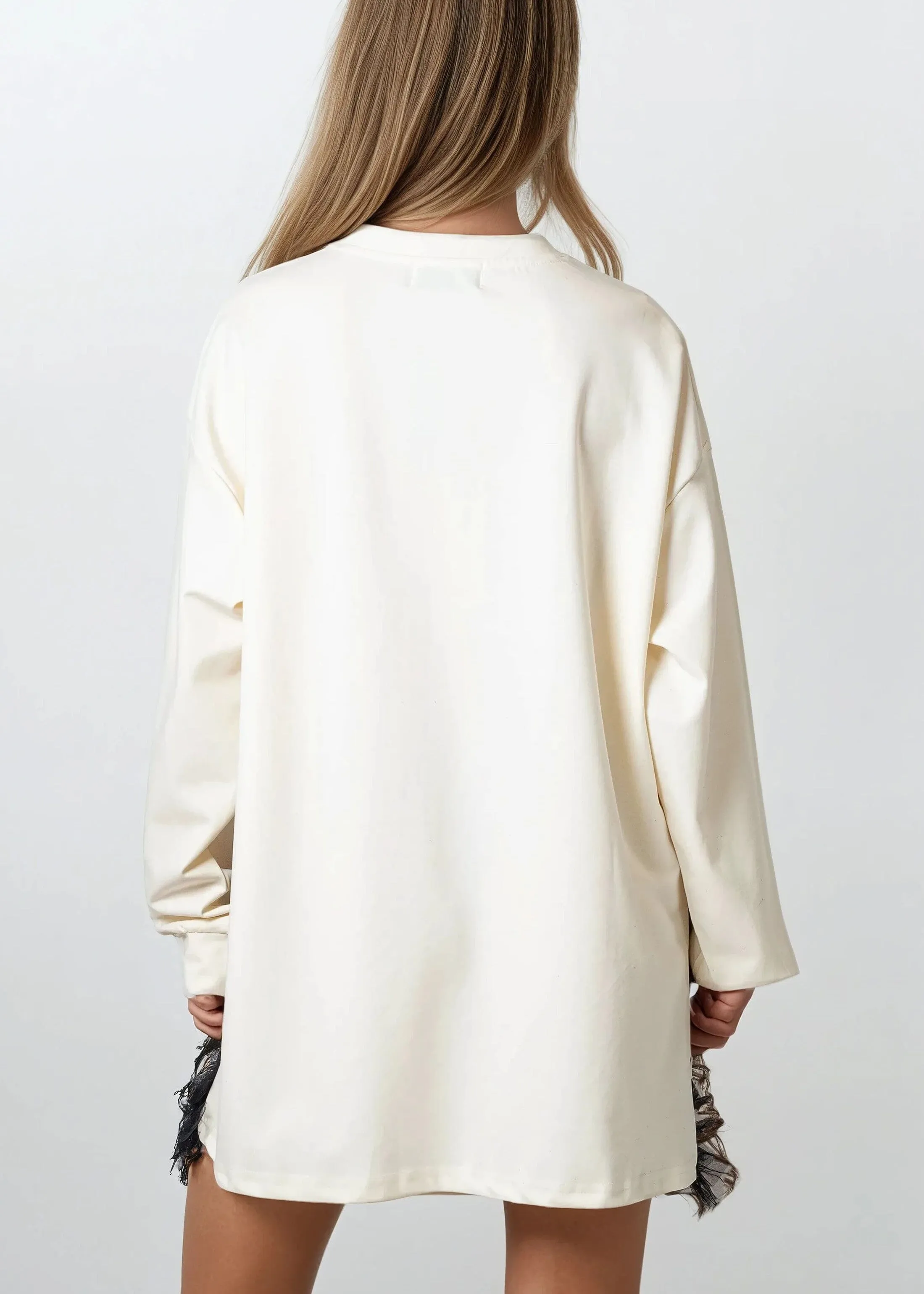 Rhinestone + Tulle Bustier Sweatshirt sold by Kate Hewko product image thumbnail 4