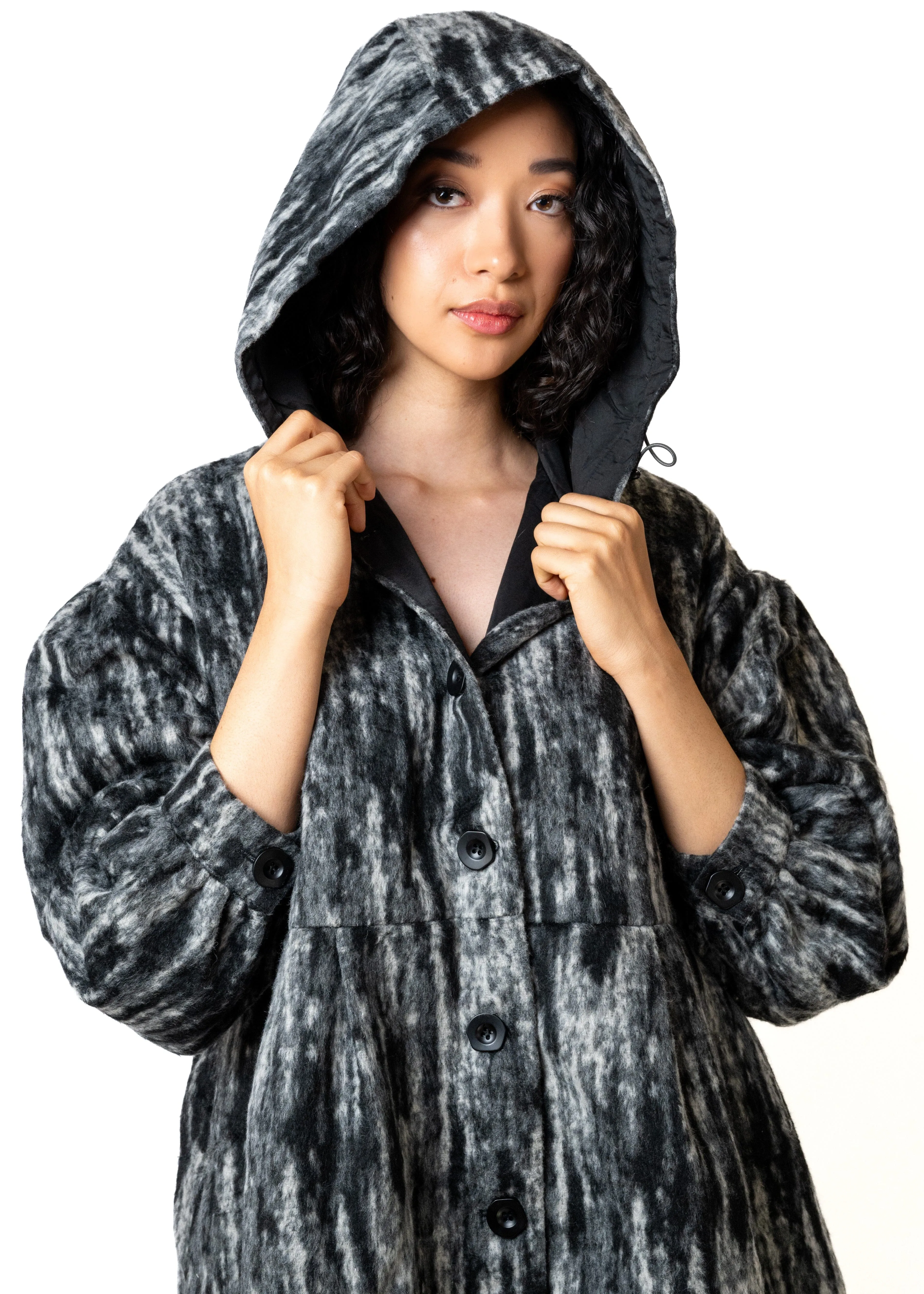 Long Abstract Hooded Coat sold by Kate Hewko product image thumbnail 5