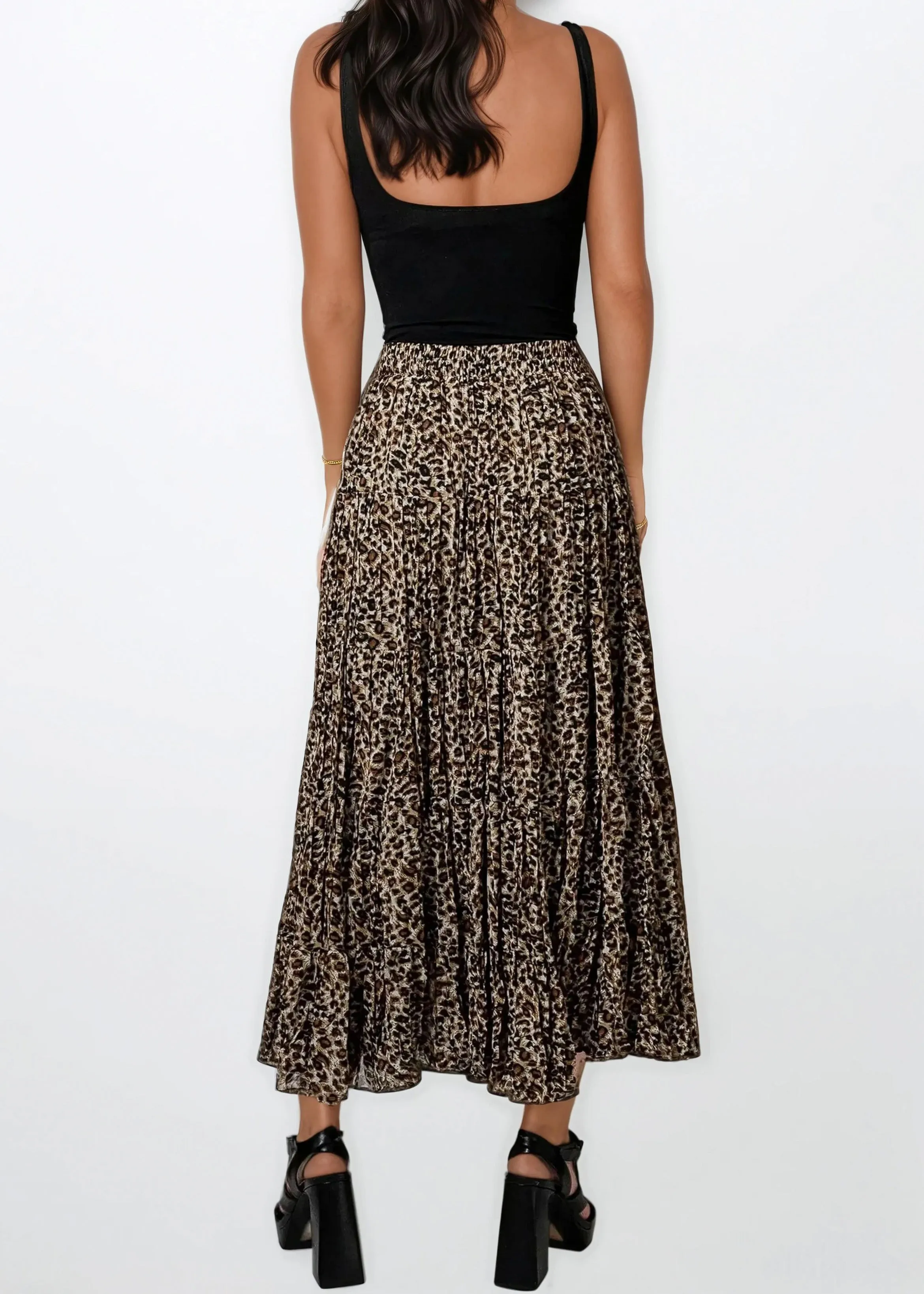 Long Leopard Pleated Skirt sold by Kate Hewko product image thumbnail 3