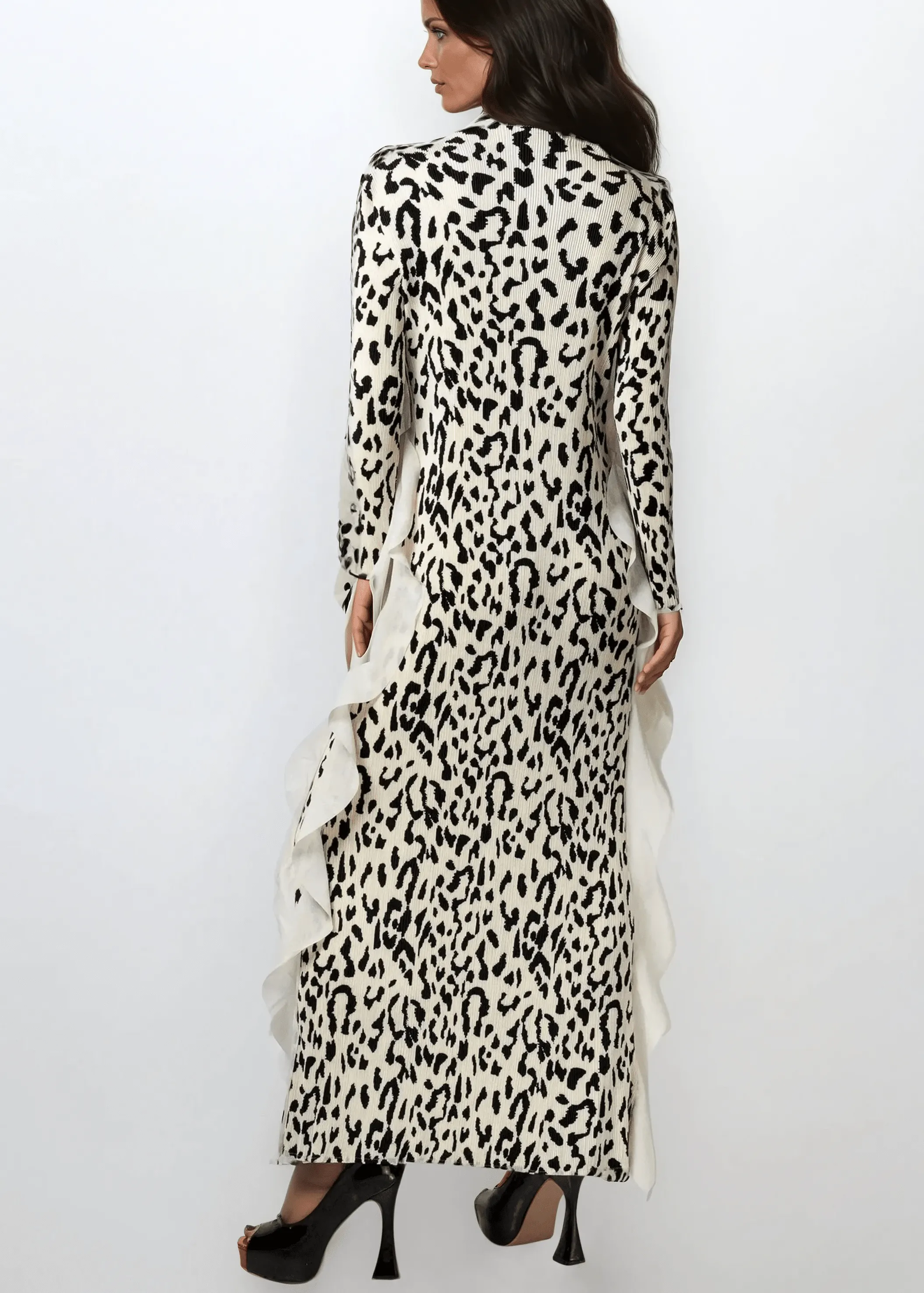 Leopard Print Ruffle Maxi Dress sold by Kate Hewko product image thumbnail 4