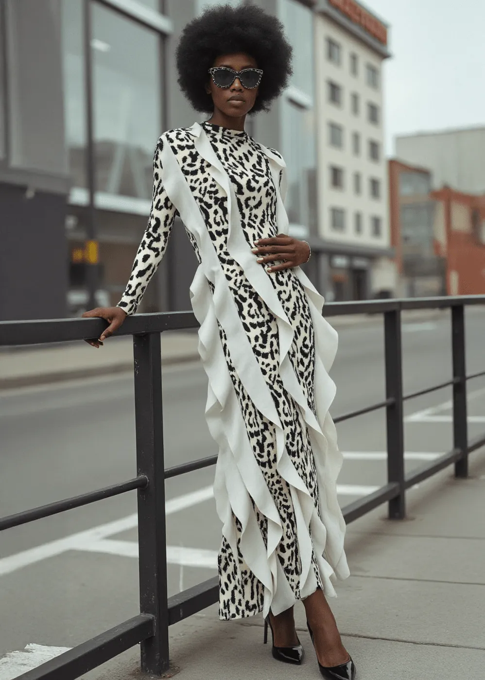 Leopard Print Ruffle Maxi Dress sold by Kate Hewko product image thumbnail 2