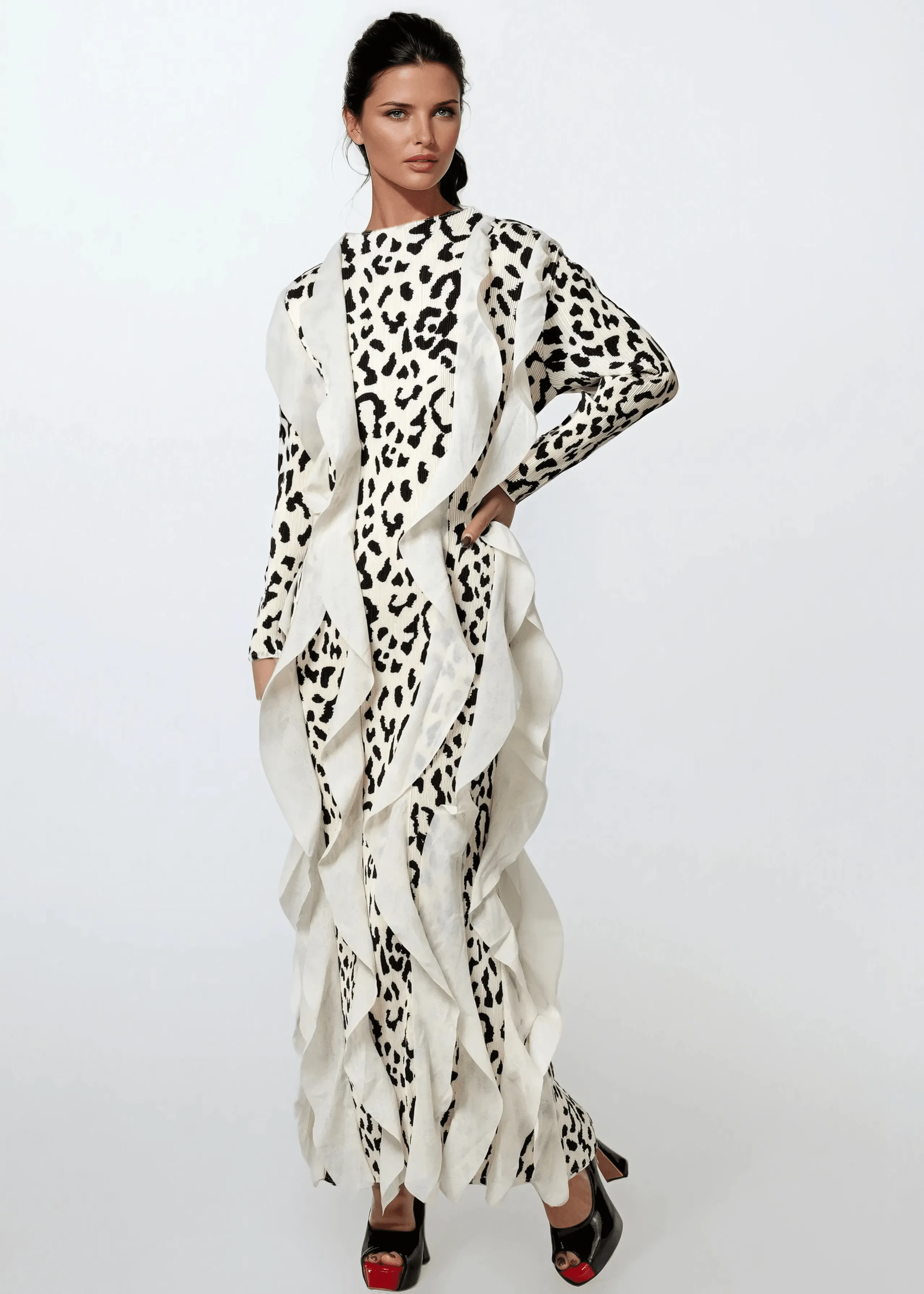 Leopard Print Ruffle Maxi Dress sold by Kate Hewko product image thumbnail 3
