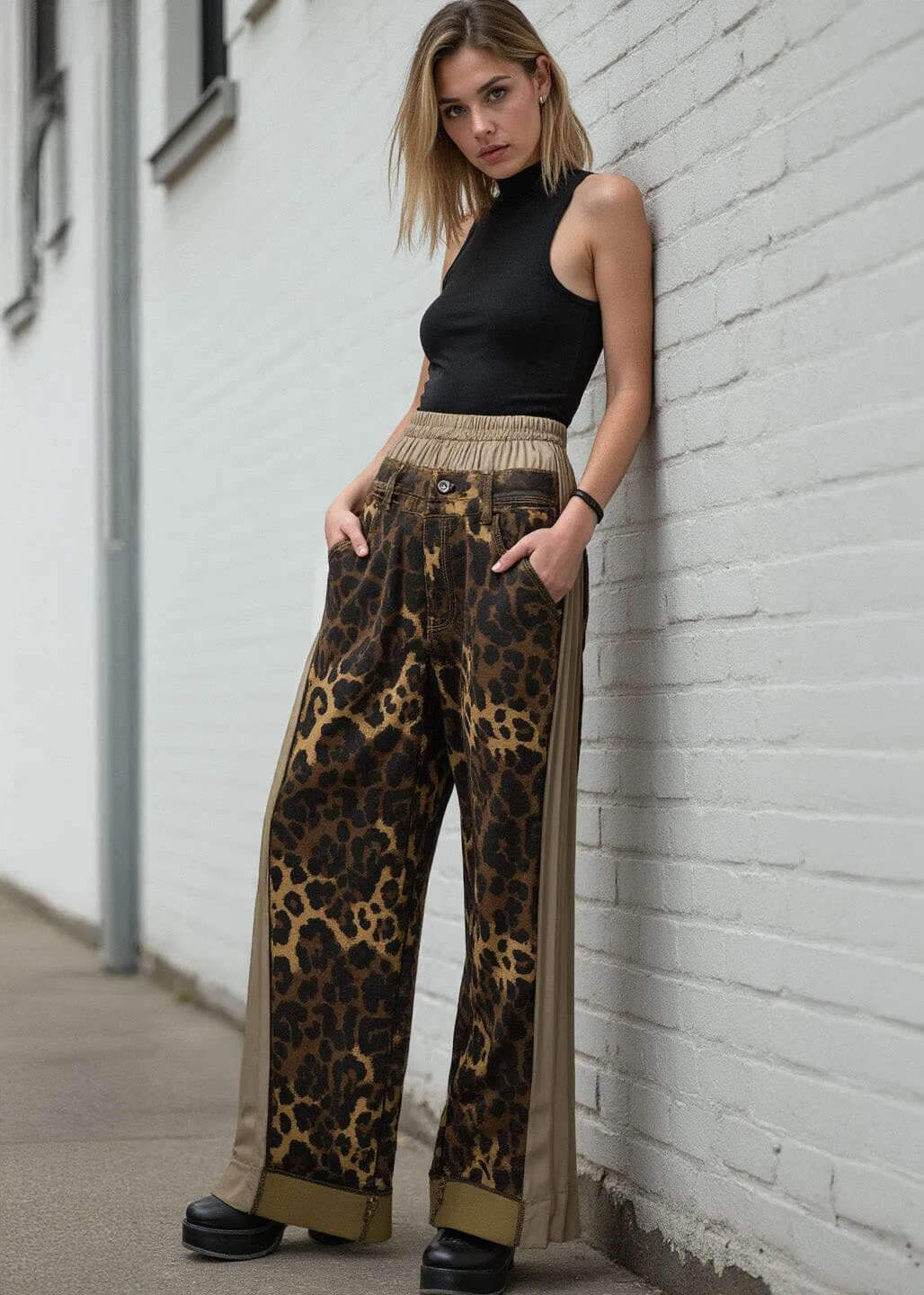 Leopard Denim Imprinted Pant sold by Kate Hewko