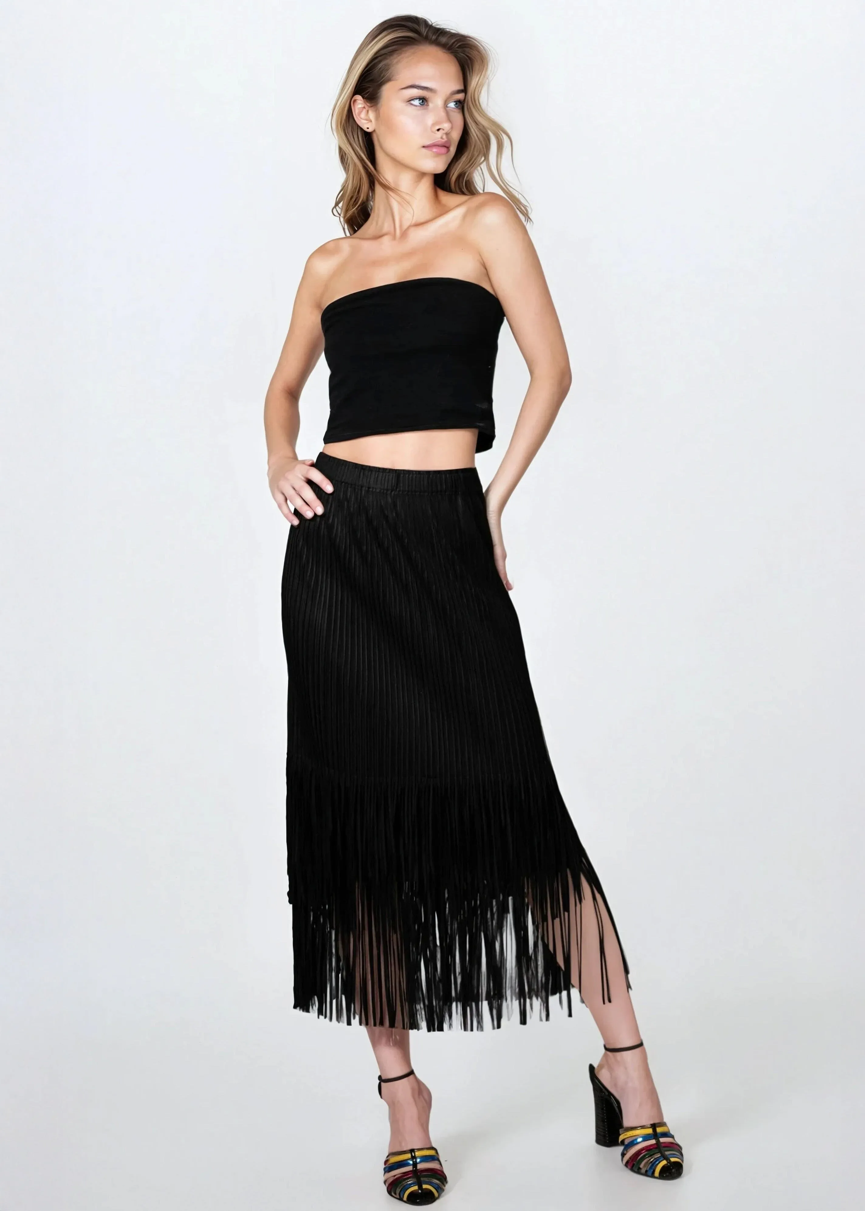 Pleated Tassel Hem Skirt sold by Kate Hewko product image thumbnail 5
