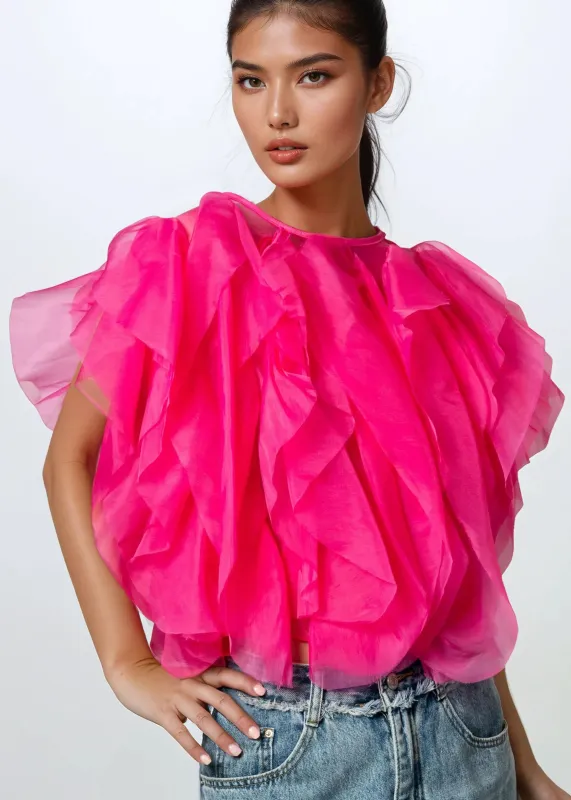 Ruffled Tulle Blouse sold by Kate Hewko