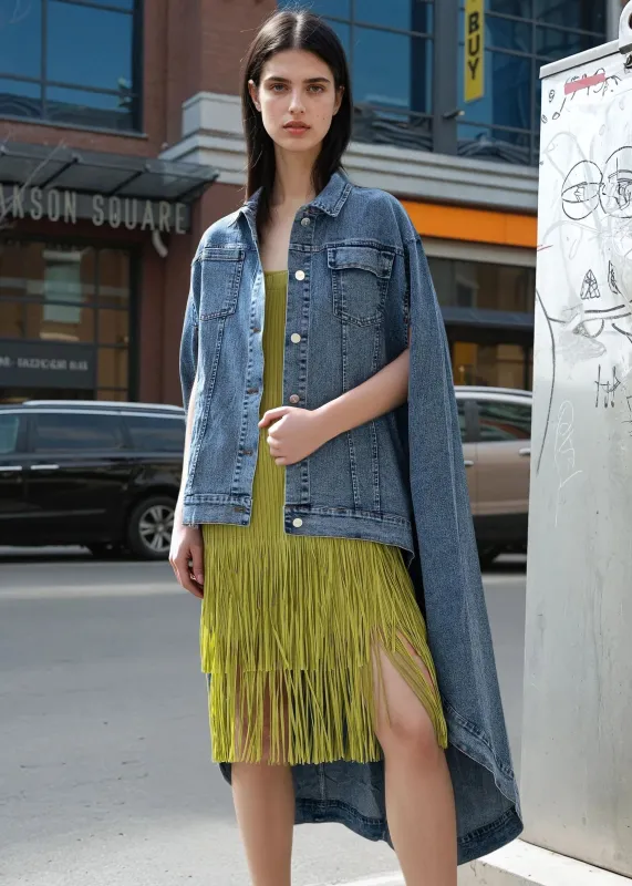 High Low Denim Cape Jacket sold by Kate Hewko