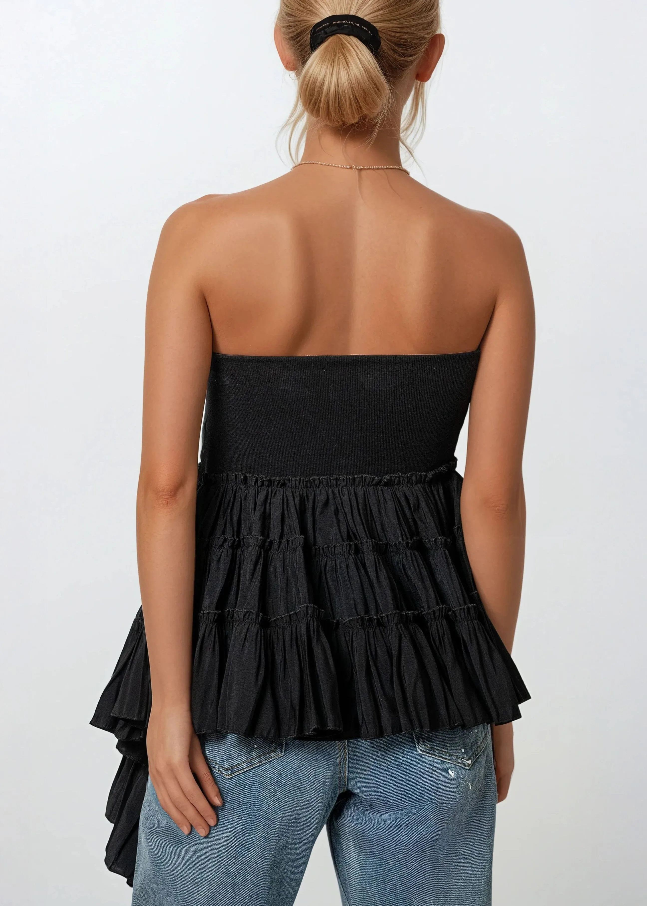 Asymmetrical Ruffle Tube Top sold by Kate Hewko product image thumbnail 5