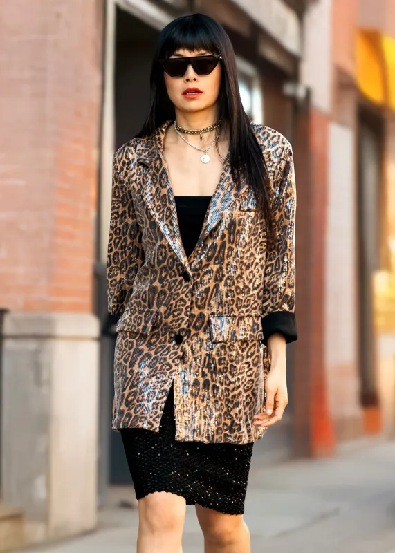 Leopard Print Sequin Blazer sold by Kate Hewko