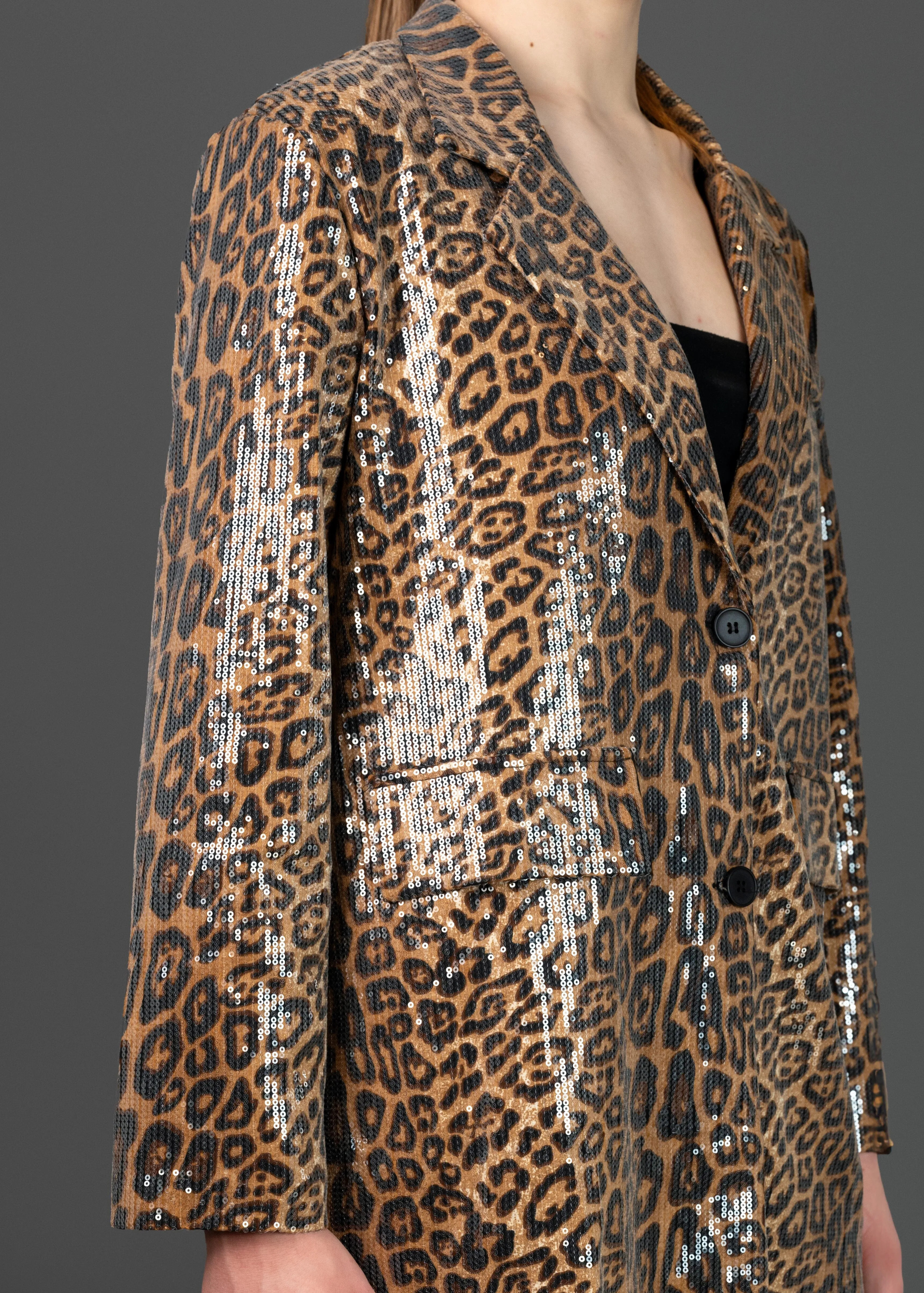 Leopard Print Sequin Blazer sold by Kate Hewko product image thumbnail 5