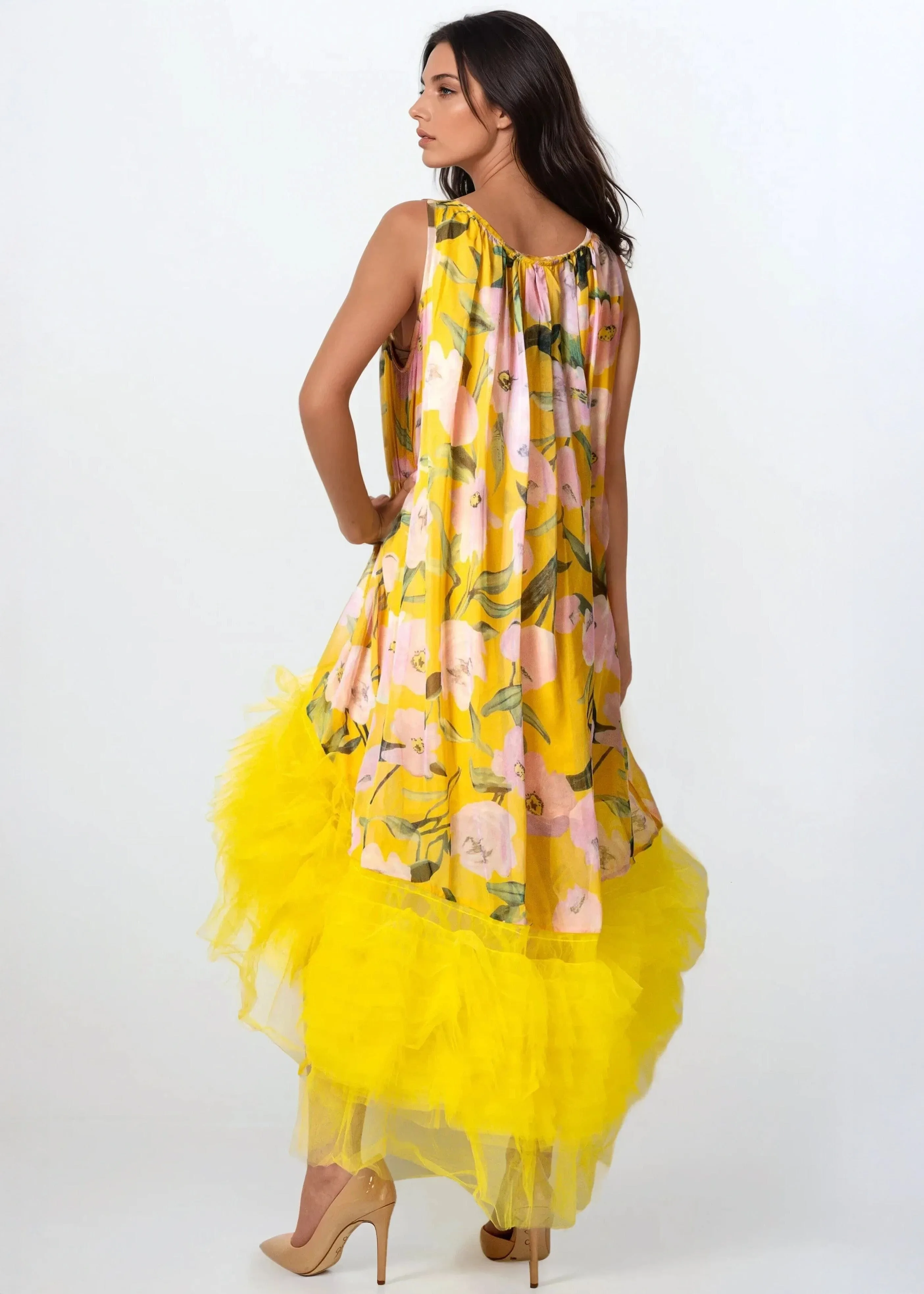 Tulle Trim Floral Sleeveless Dress sold by Kate Hewko product image thumbnail 4