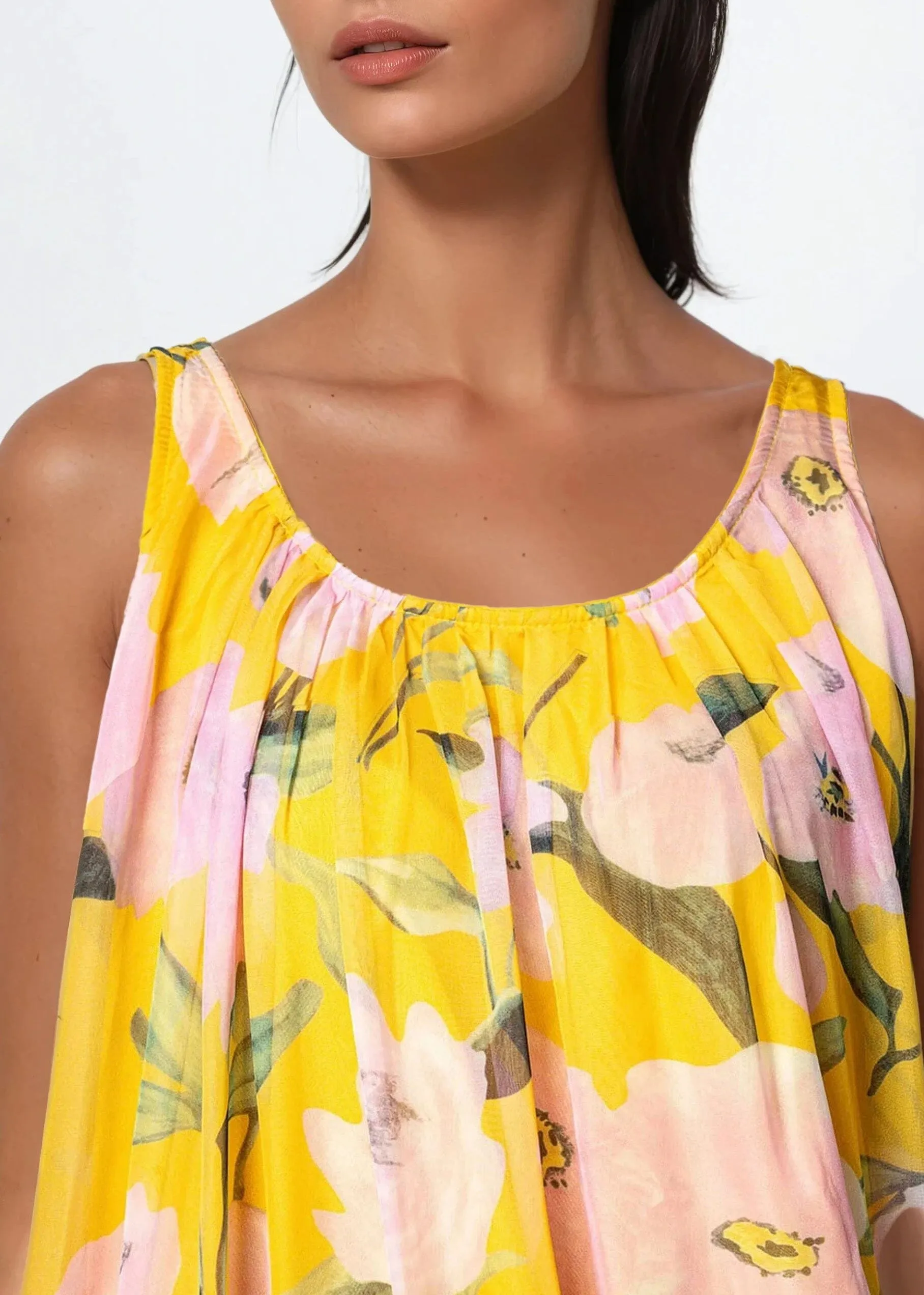 Tulle Trim Floral Sleeveless Dress sold by Kate Hewko product image thumbnail 3