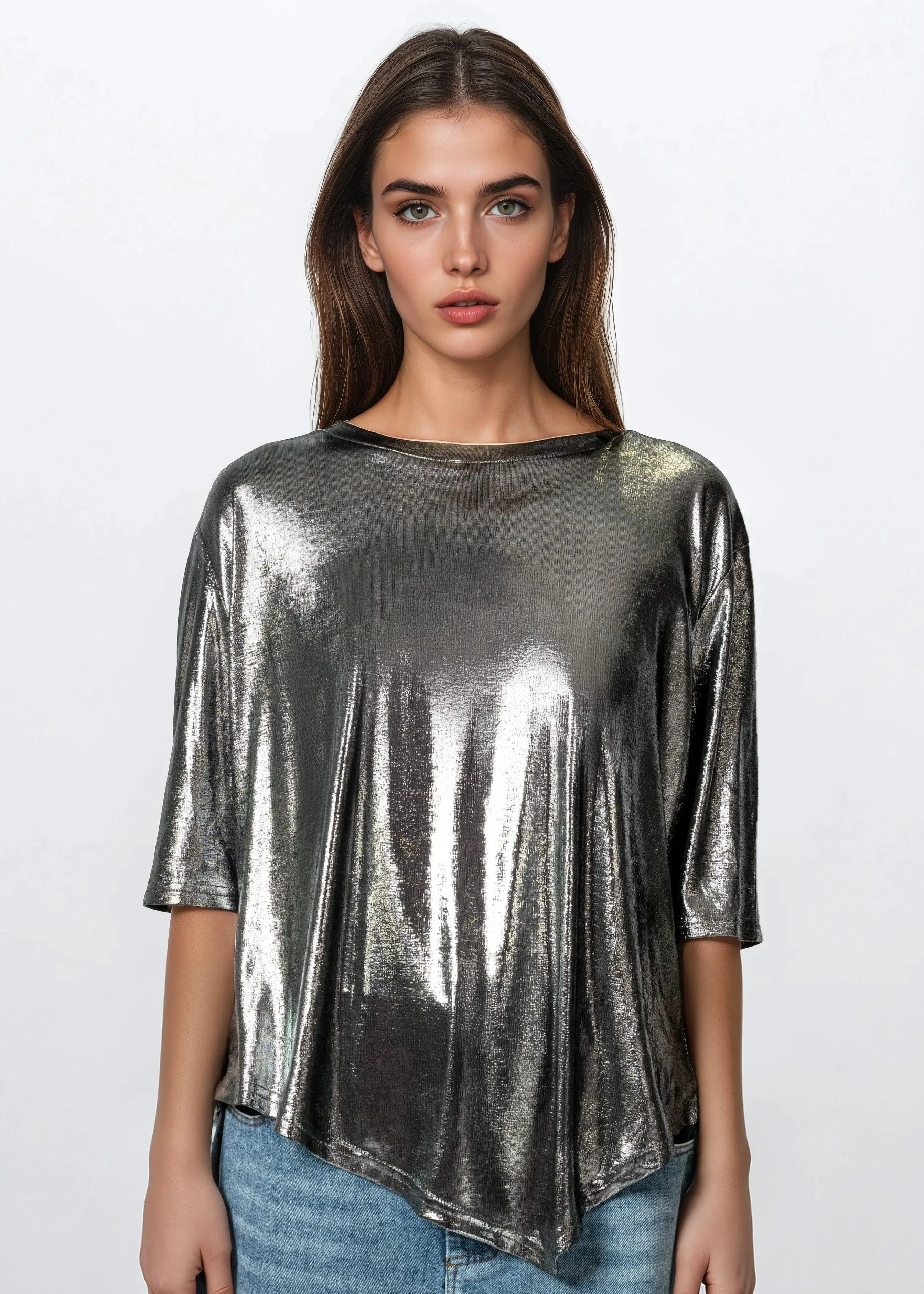 Metallic Short Sleeve Tee sold by Kate Hewko product image thumbnail 5
