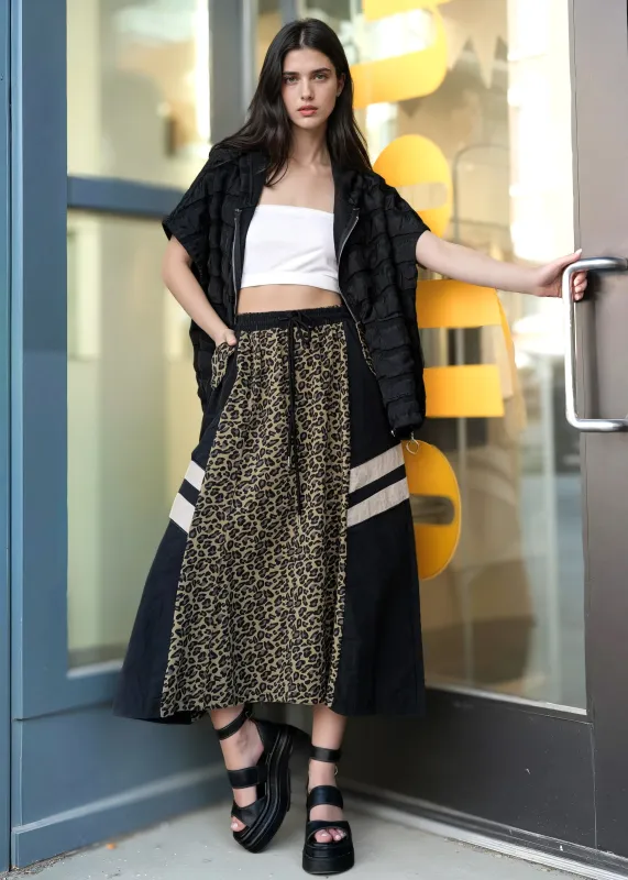Athleisure Striped Leopard Print Skirt sold by Kate Hewko