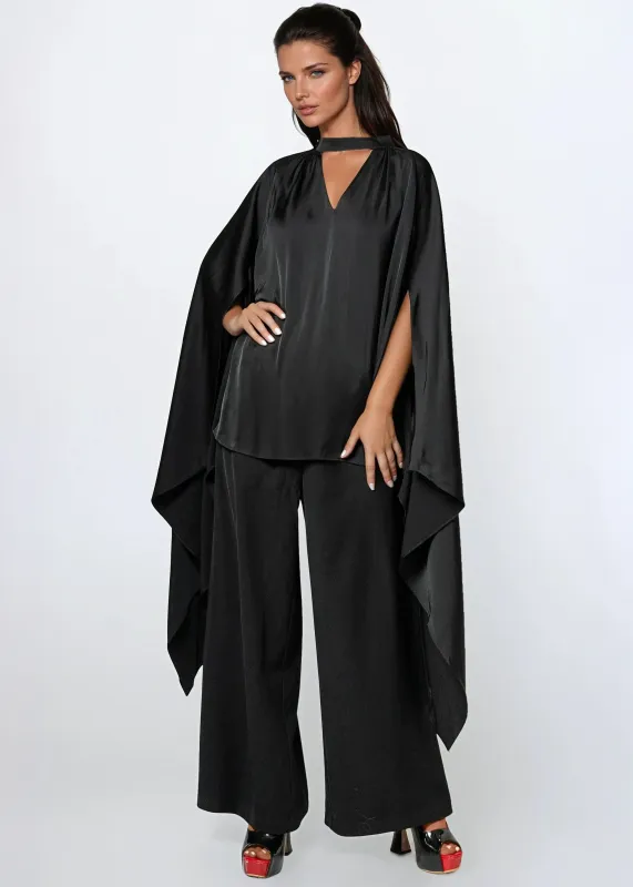 Black Draped Two Piece Pant Set sold by Kate Hewko