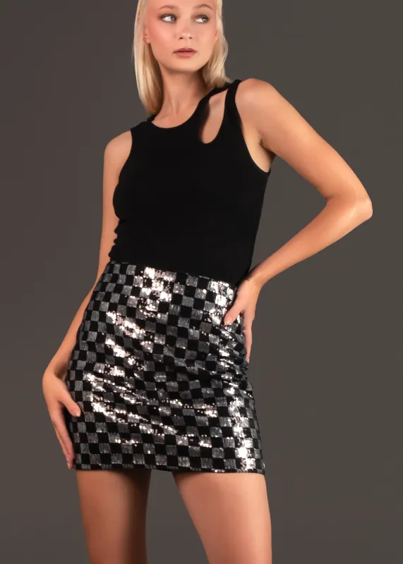 Sequin Checker Pencil Skirt sold by Kate Hewko