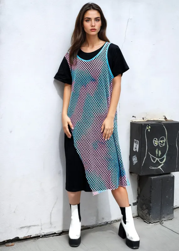 Tie Dye Mesh Tee Dress sold by Kate Hewko