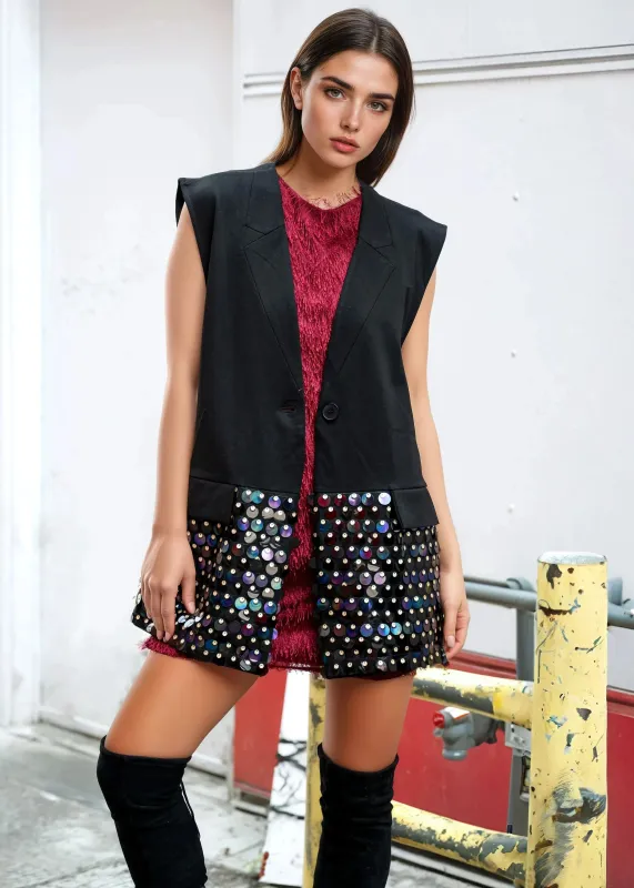 Disco Sequin Hem Vest sold by Kate Hewko