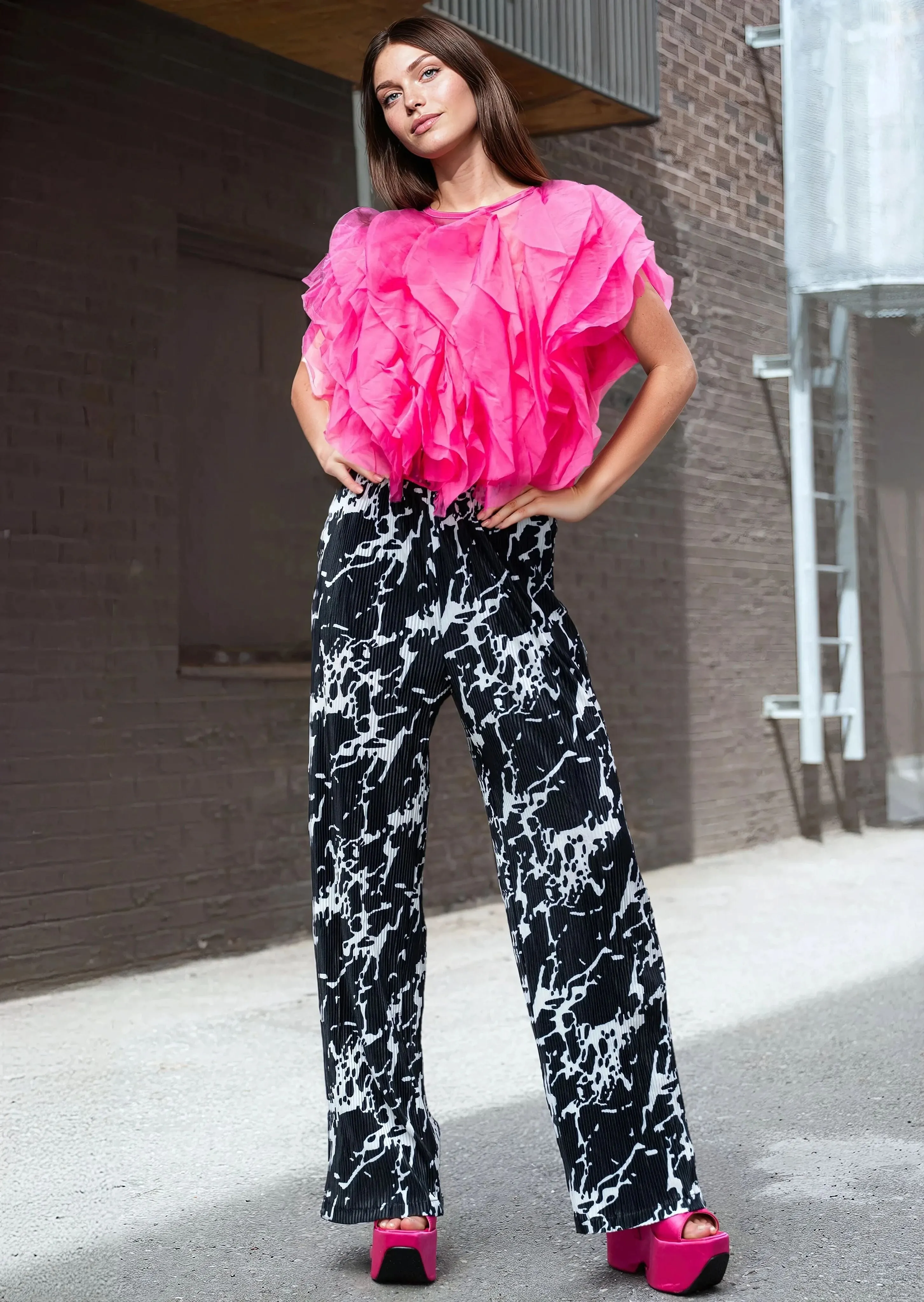 Pleated Graffiti Pants sold by Kate Hewko product image thumbnail 2