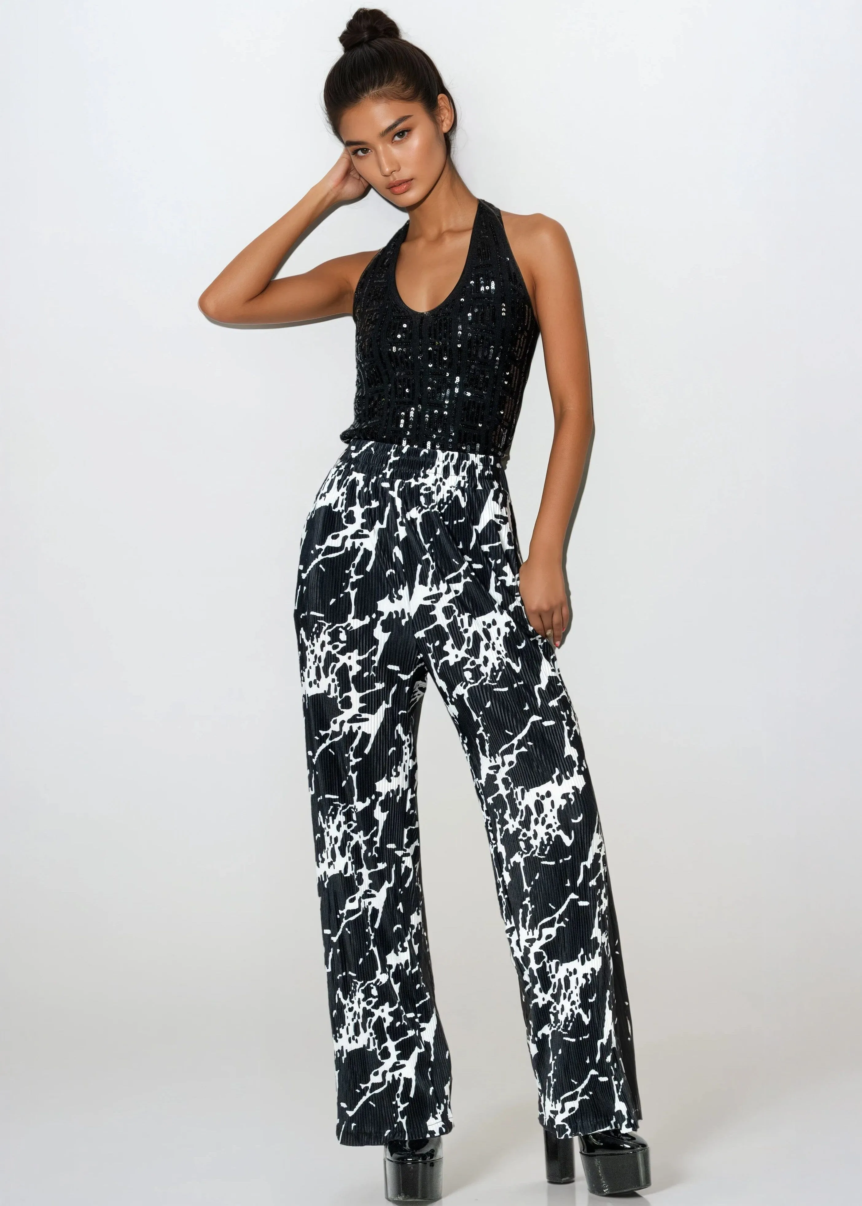 Pleated Graffiti Pants sold by Kate Hewko